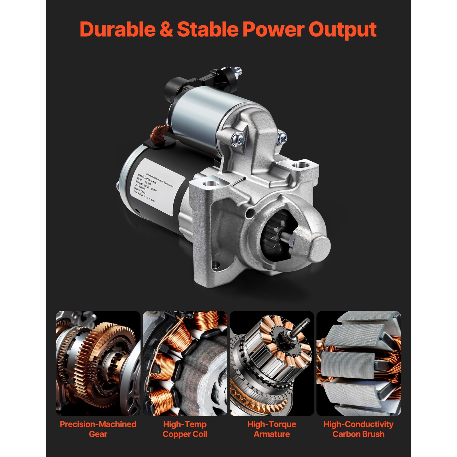 Starter Motor for Chevy Silverado GMC Sierra 1500 4.3L 5.3L 6.2L 2014-2018 10910