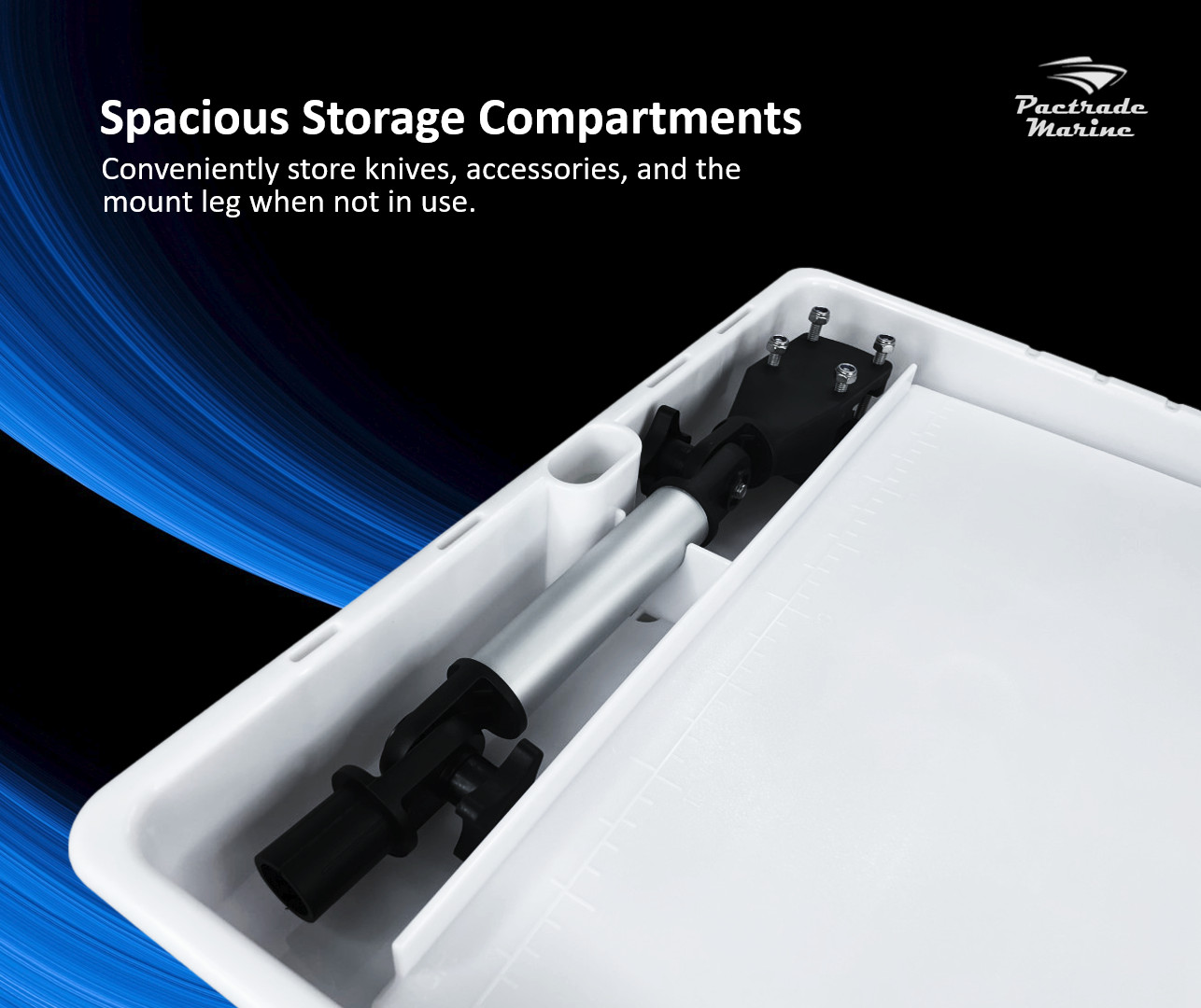 PactradeMarine Adjustable Bait Cutting Board Rail Mount with Angled Leg for Boat