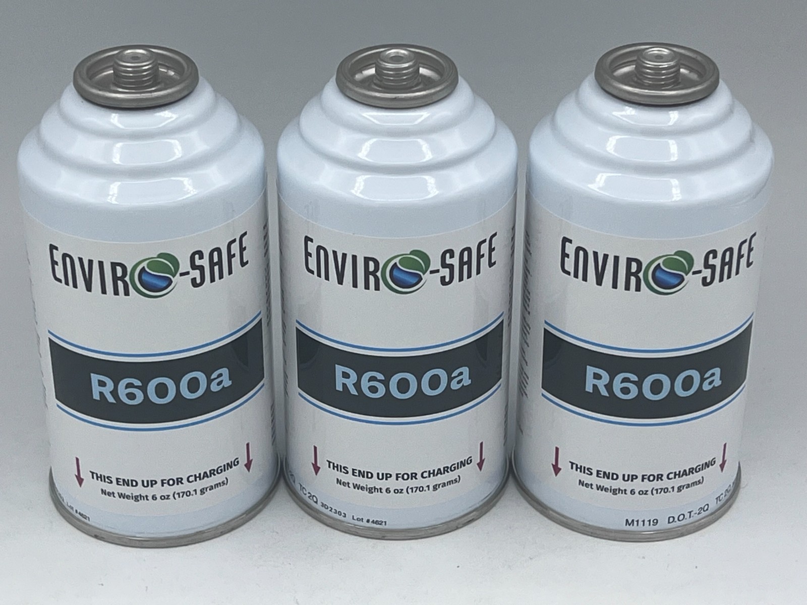 Enviro-Safe R-600a Refrigerant Inverted Piercing 6 oz 3 Cans #8070