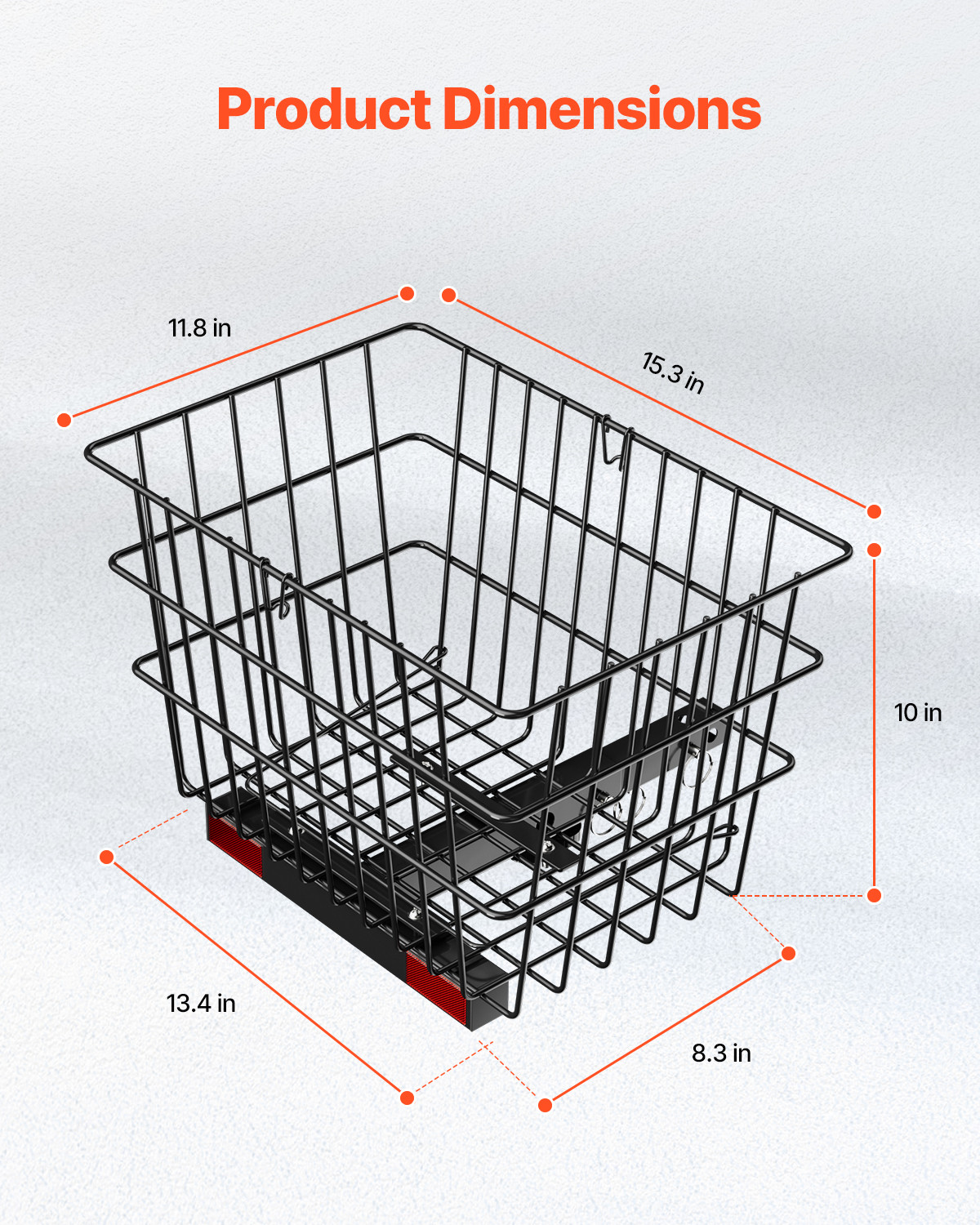 VEVOR Scooter Rear Basket Heavy Duty Mobility Basket with Handle 1 in Receiver