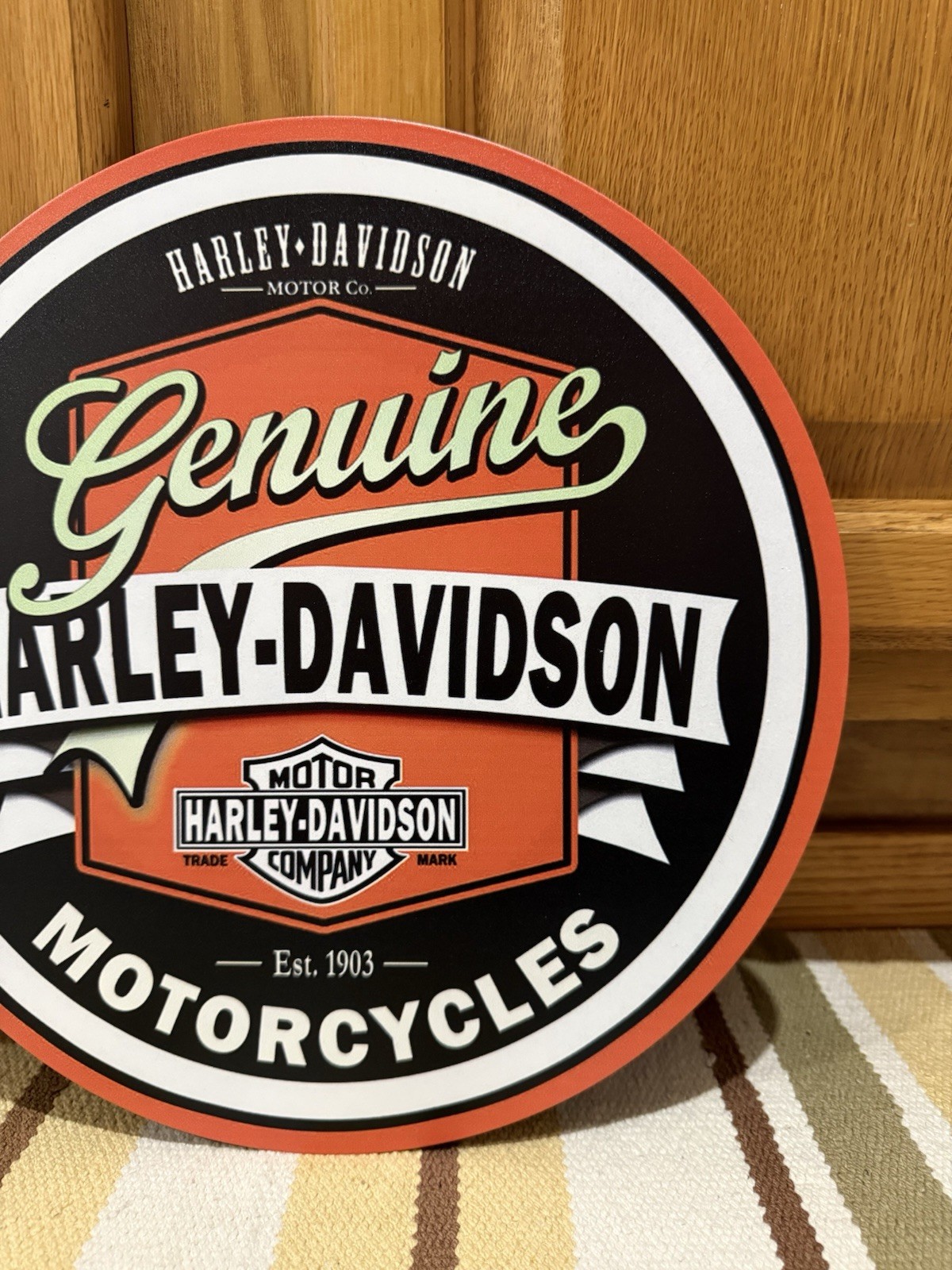 Harley Davidson Motorcycle Flange Sign Gas Oil Parts Vintage Style Wall Decor