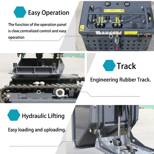 Rotation Dump Truck with B&S Engine Tracked Dumper Hydraulic Tipping Loader