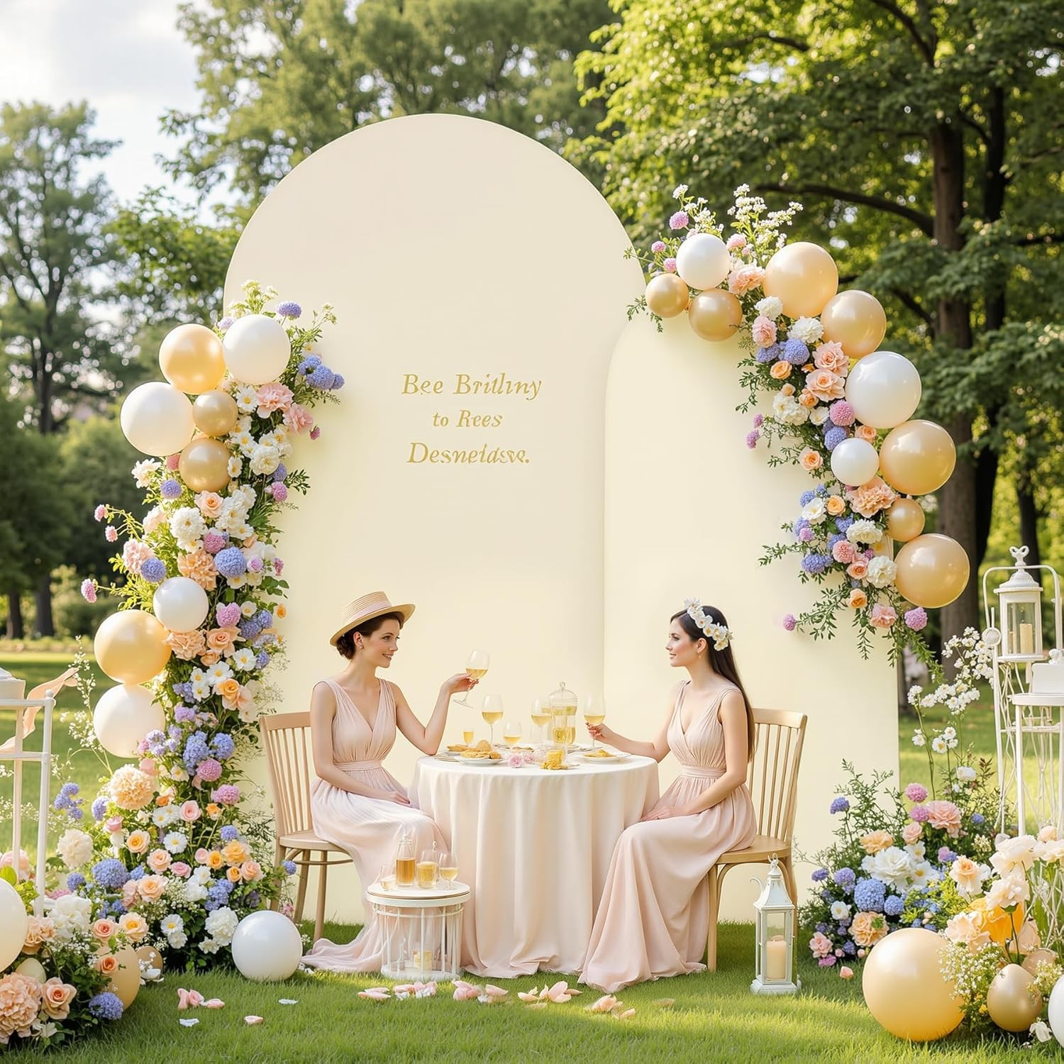 Spandex Arch Cover Zippered Archway Backdrop for Wedding Party Photoshoot4-7.2FT