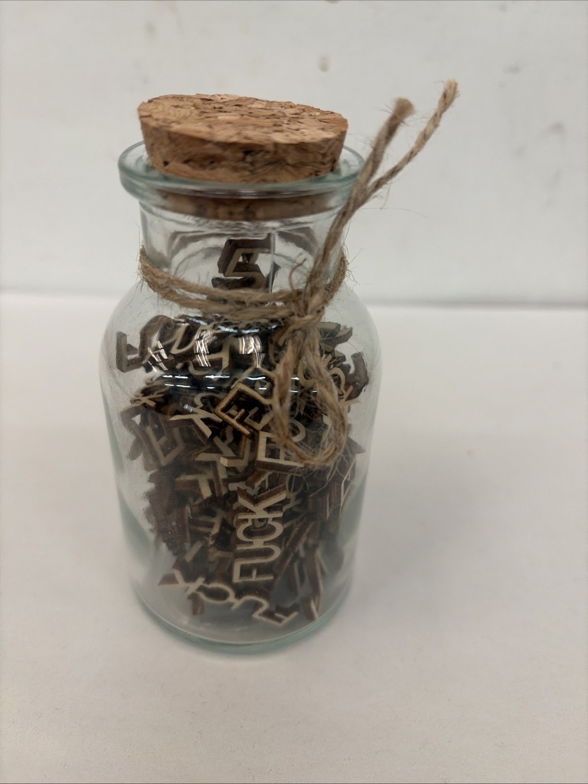 Fu$&s to Give, 65 F@&$ Wooden Cutouts Letter Piece, Jar of F@&ks