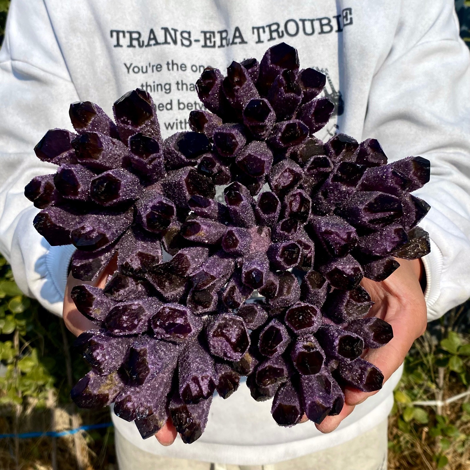 6.34LB New find purple Phantom Quartz Crystal Cluster mineral samples healing