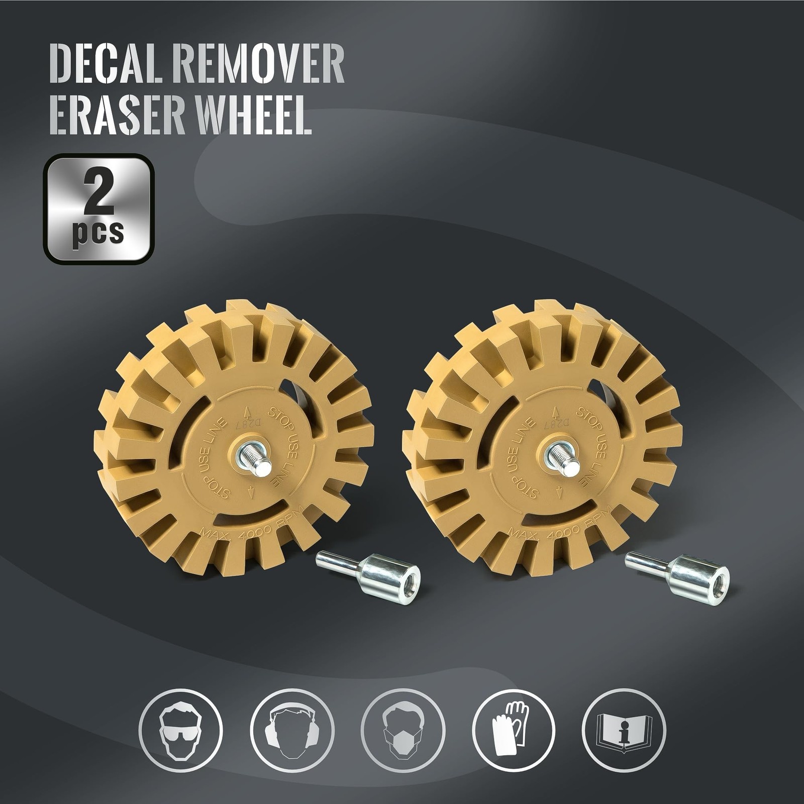 Decal Remover Wheel Eraser Wheel Rubber 2 Pack Vinyl Tapes and Graphics Rubbe...