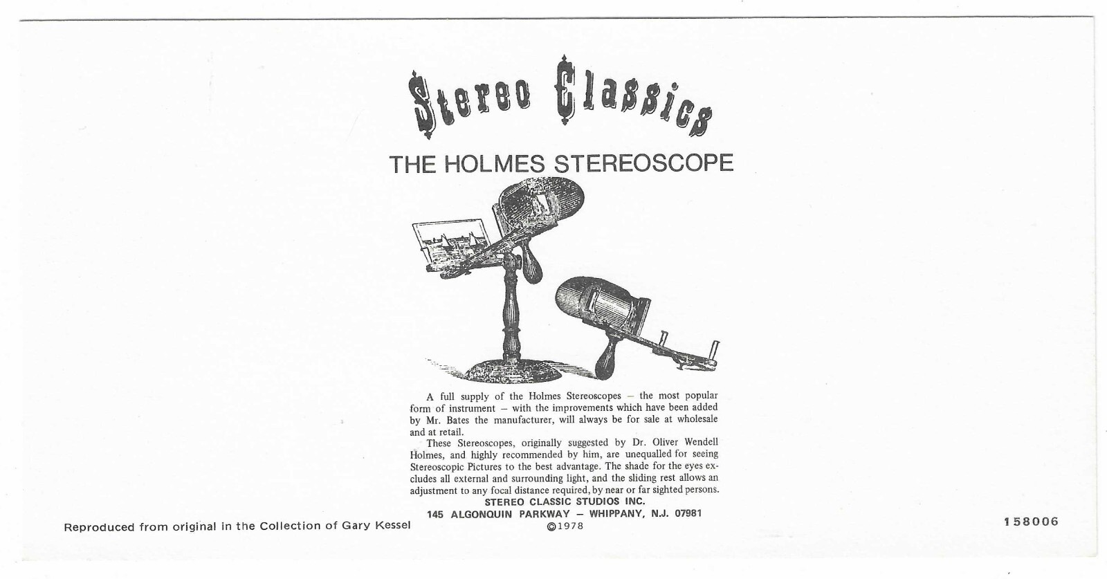 Memories Olden Times (Snow Sleigh), 1978 Reproduction Stereoview