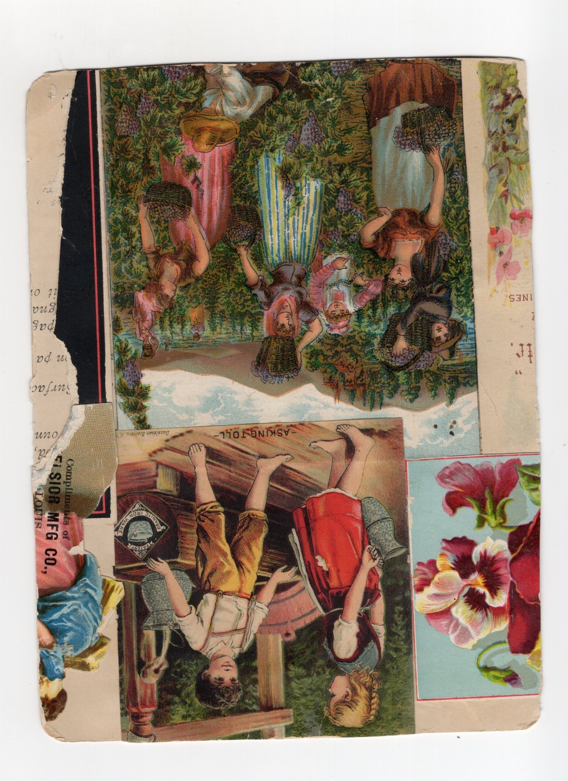 1880-90s - Mary and Her Little Lamb Large Victorian Trade Card - XL2T