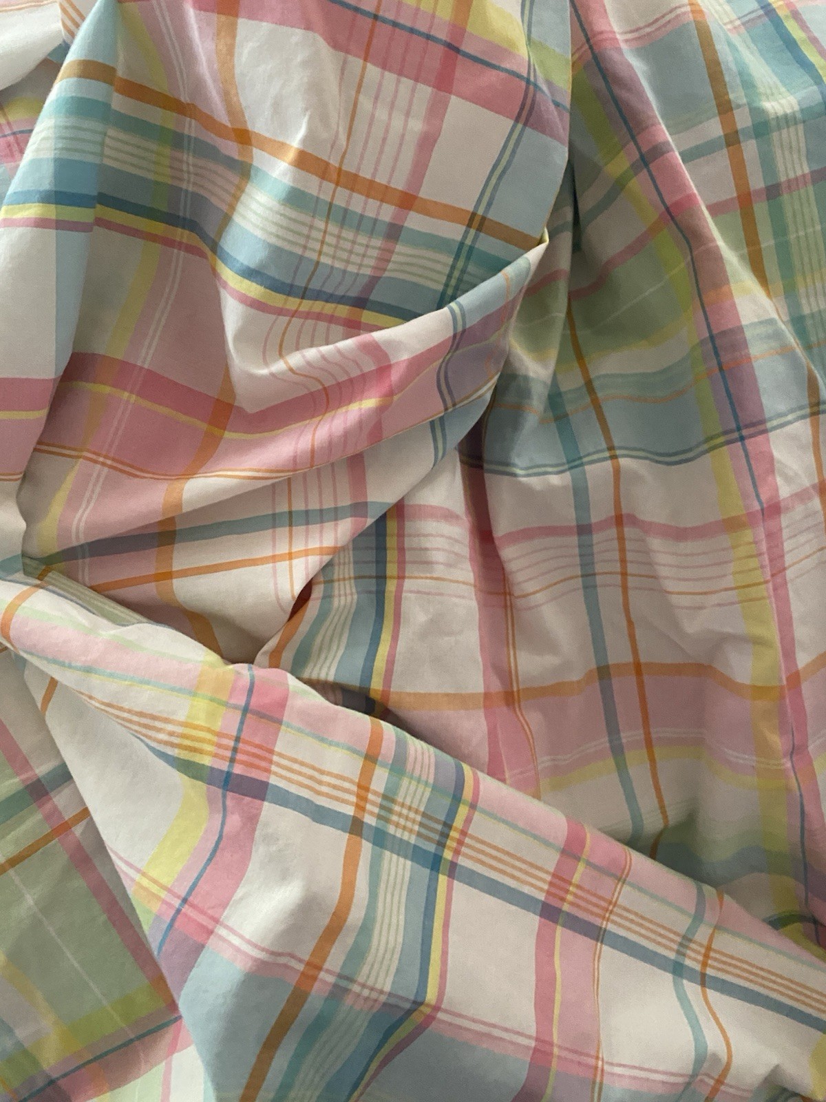 Pottery Barn Teen Plaid QUEEN Fitted Sheet TWIN XL Pink PB TEEN