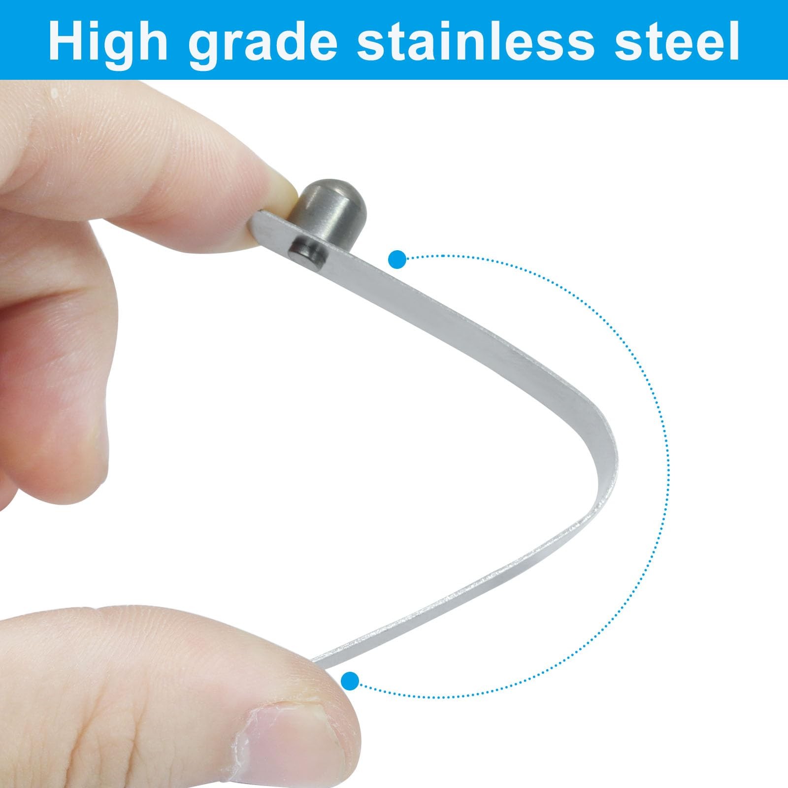 Aoserge 16 Pack Stainless Steel Spring Snap Clips for Kayak Paddle, Tent 8mm