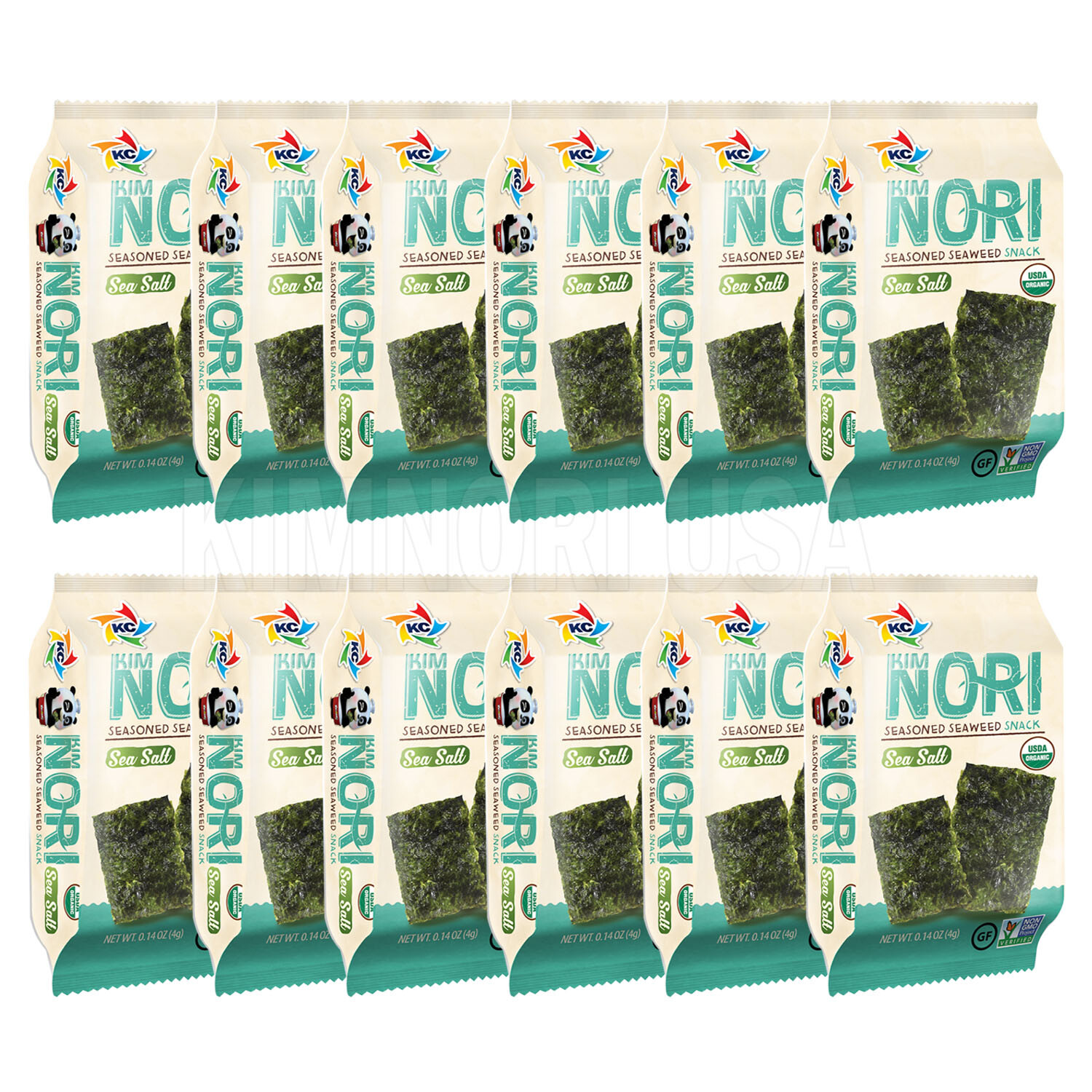 Organic Seasoned Roasted Seaweed Snacks 12 PK Sea Salt. Kim Nori