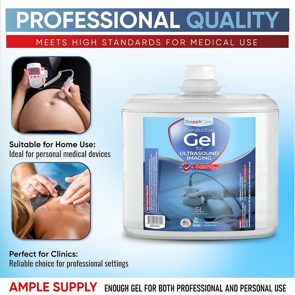Goppli 5L Conductive Cooling Gel for Ultrasound Imaging Hypoallergenic Last Long