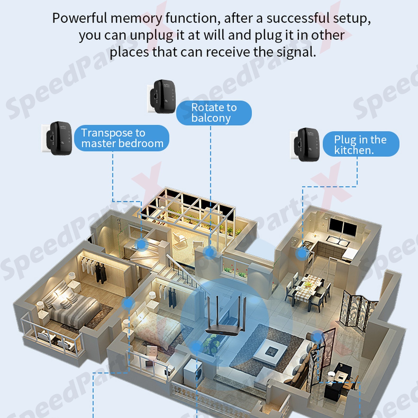 WiFi Range Extender Internet Booster Wireless Signal Repeater Amplifier Black