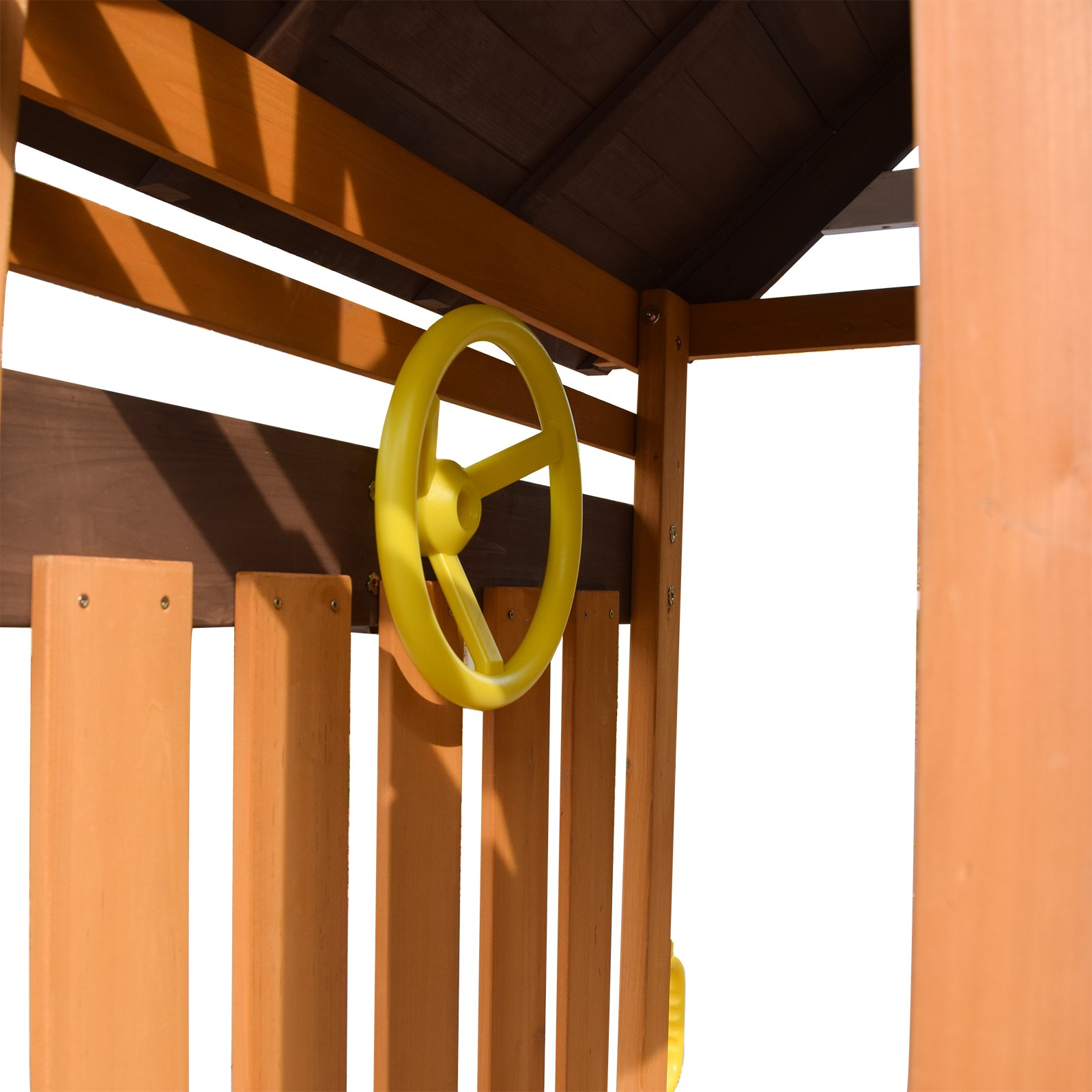 Large Wooden Kids Swing Slide Set Playhouse Kitchen,Rock Wall Outdoor Playground