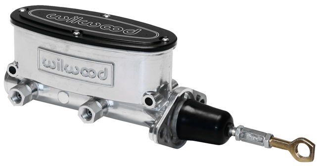WILWOOD TANDEM MASTER CYLINDER,POLISHED,FOR 64-73 MUSTANG W/PROPORTIONING VALVE
