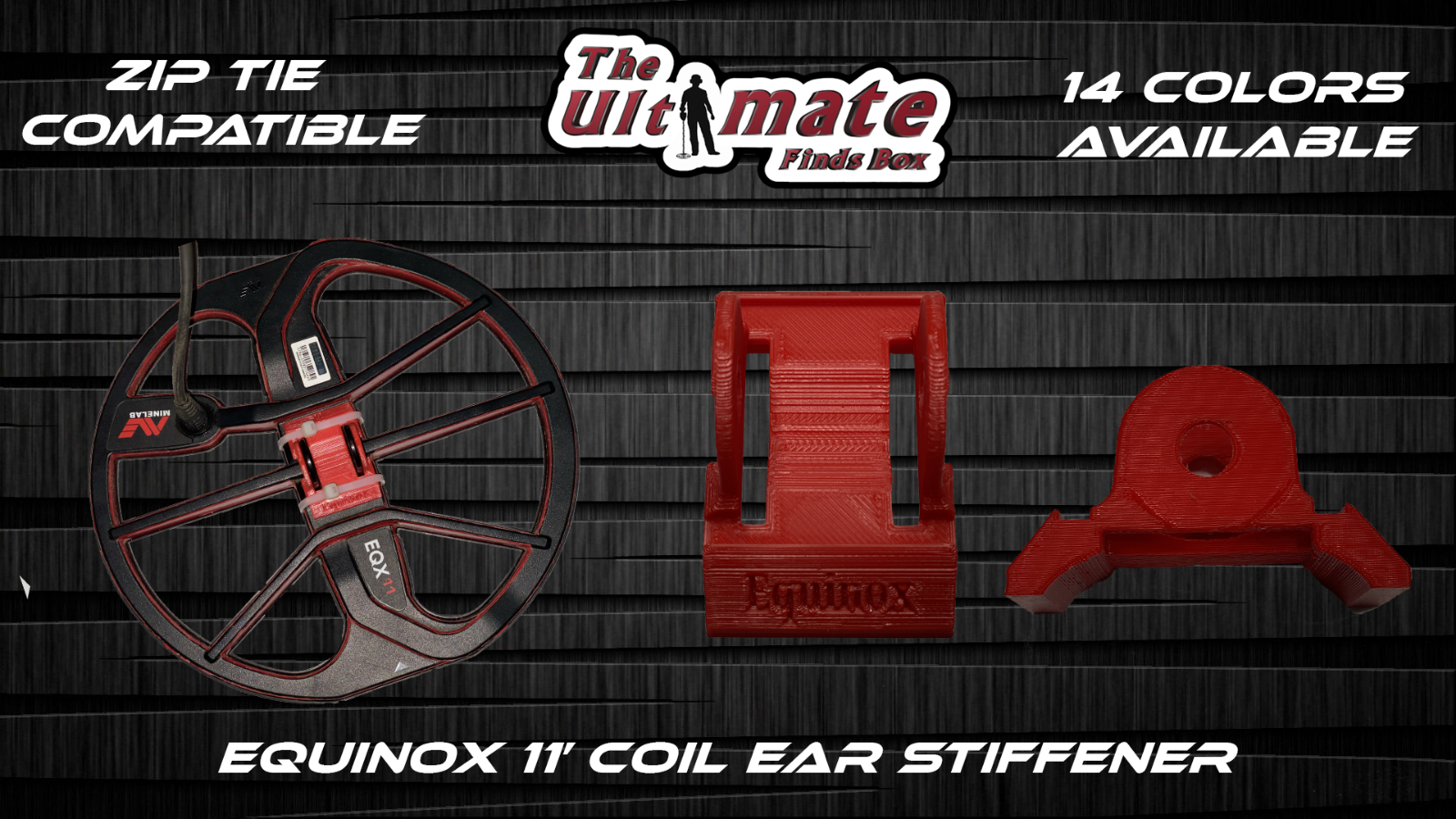 Minelab Equinox 800 11" coil ear stiffener 14 colors available 100% Infilled