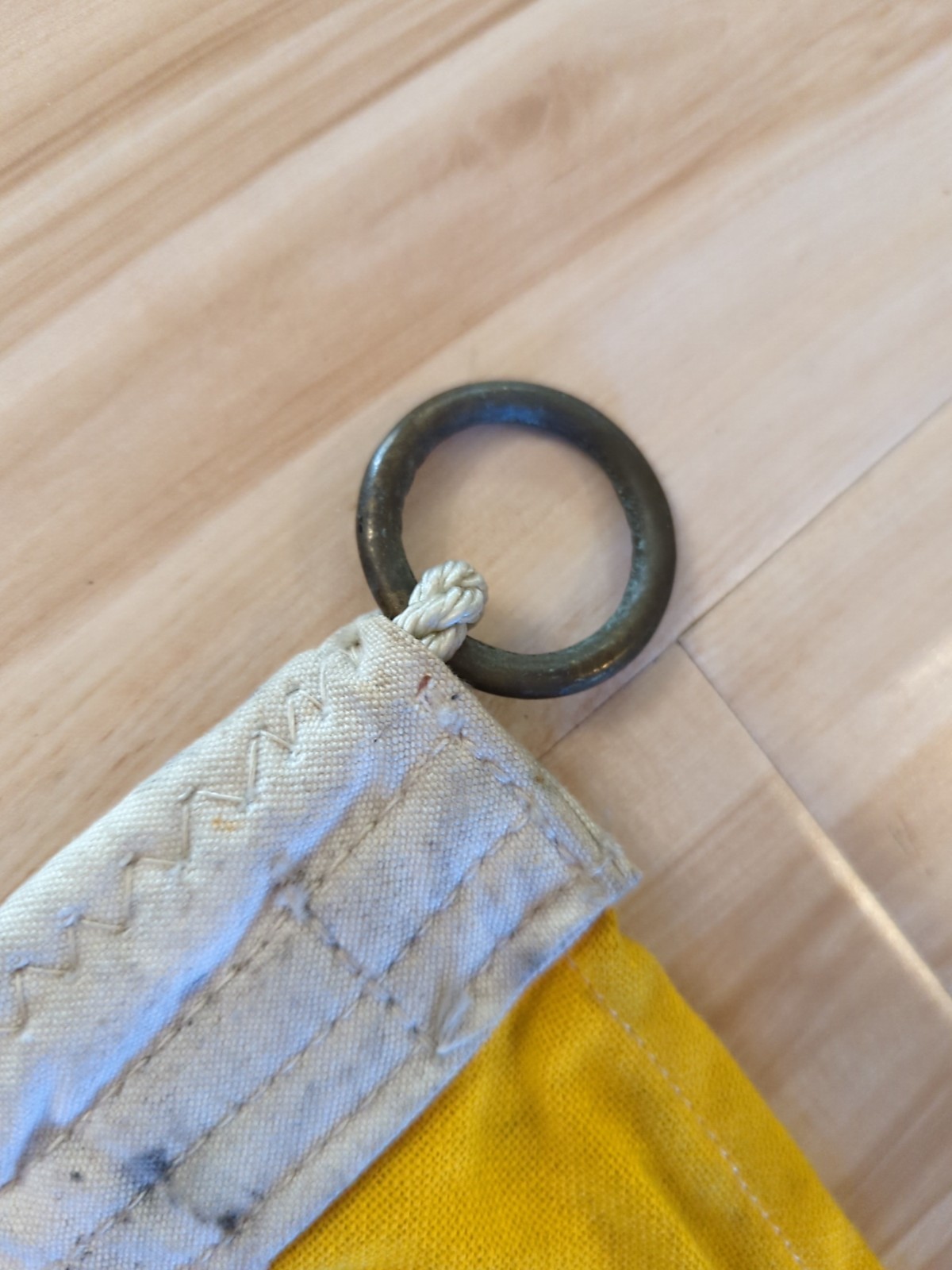 Salvaged Vintage Nautical International Signal Flag I (India) With Clasp 32x36"