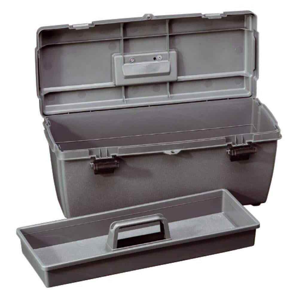 Flambeau 19800-2 Gray Utility Tool Box with Lift-Out Tray: 20.3" x 8.9" x 8.4"