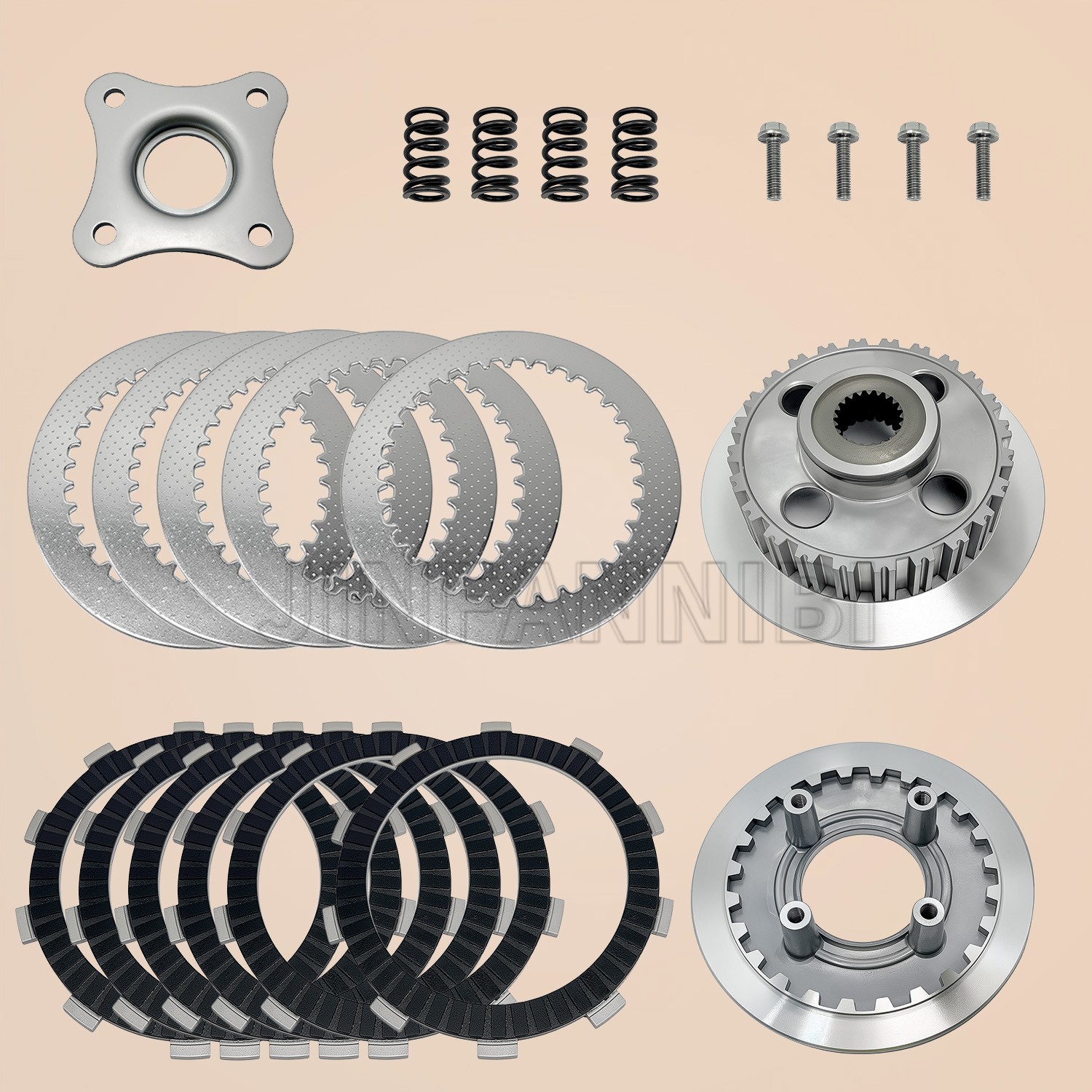 Complete Clutch Disc Plate Kit for Honda TRX350 TRX350D FourTrax 350 1986-1989