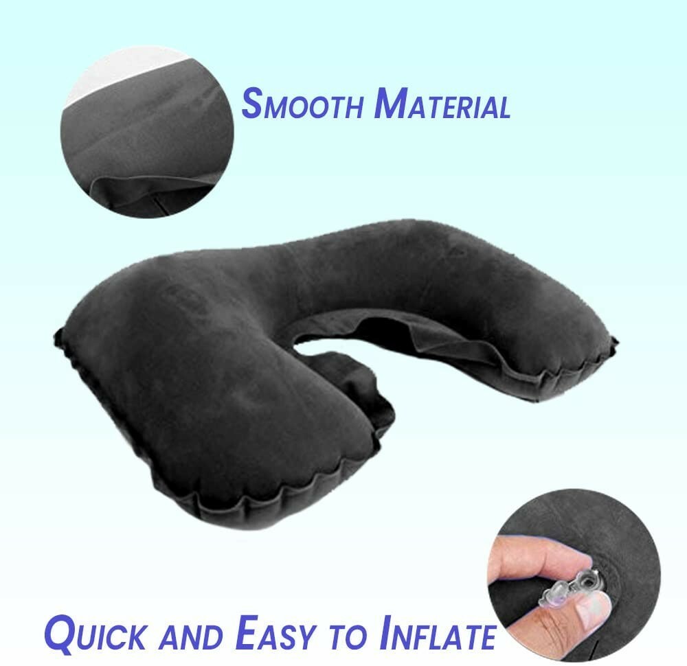 Zone Tech 3 Piece Lightweight Travel Set-Neck Pillow ,Eye Mask , Ear Plugs