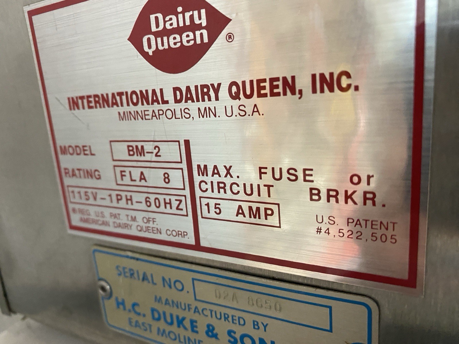 Electrofreeze Flurry, Blizzard, Shake Mixer, 115v, Variable Speed, Dairy Queen