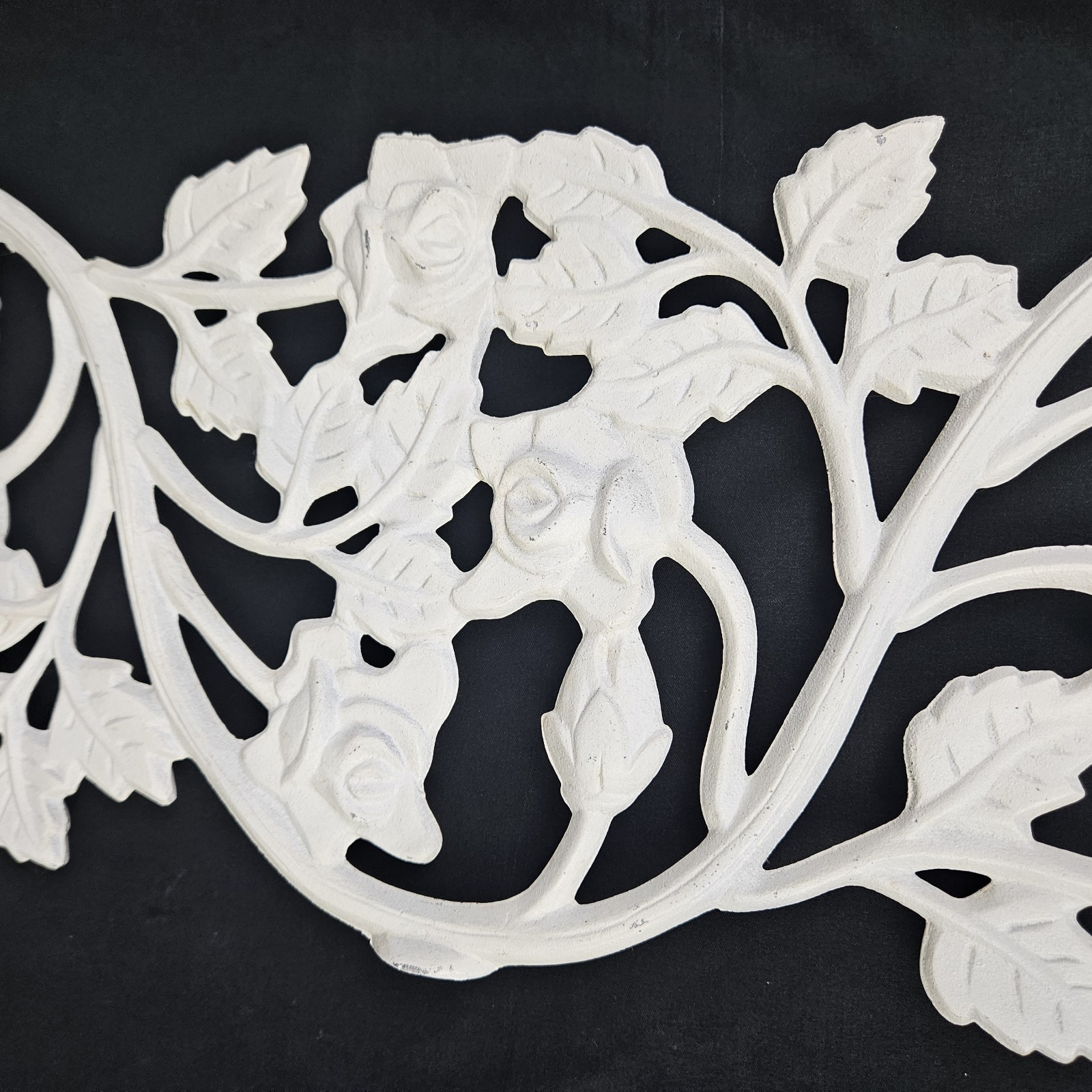 Vintage cast metal garden trellis wall decor pediment onlay