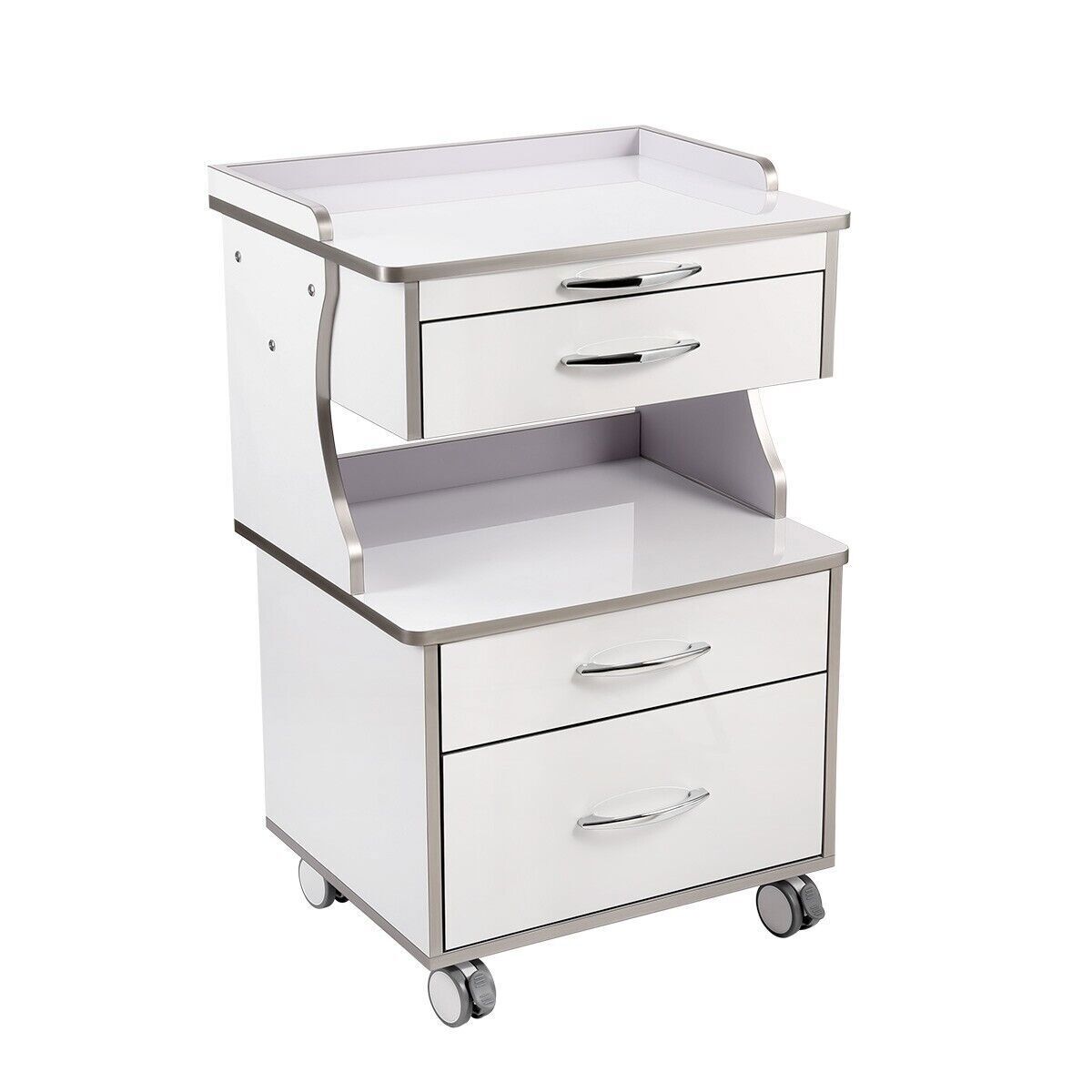 Medical Dental Mobile Cabinet Steel Material with Three Drawers instrument tray