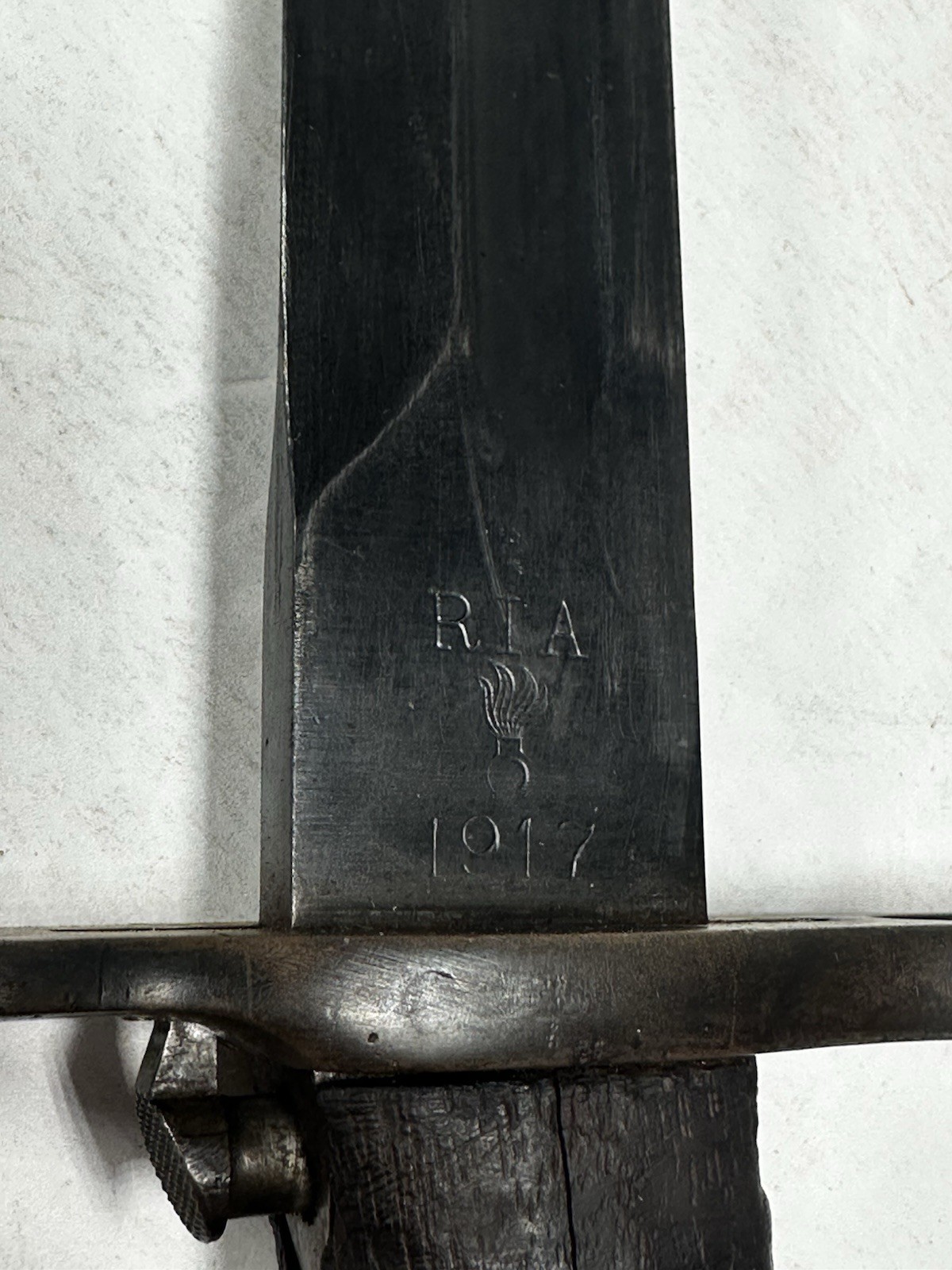 WWI Era US Military Rock Island Armory M1905 Bayonet USN Sheathe 1917 Dated