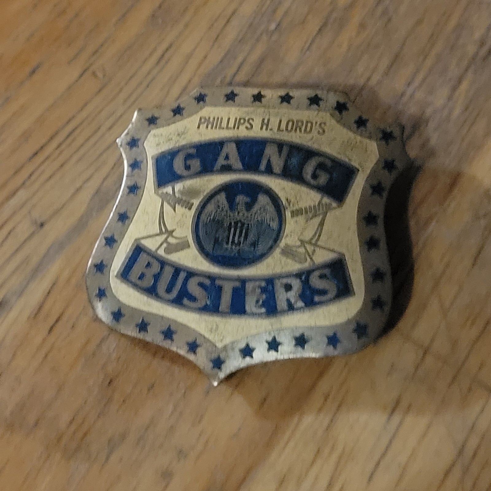 Vintage 1930's Phillip H. Lords Gang Busters Radio Show Brass Badge Premium Old