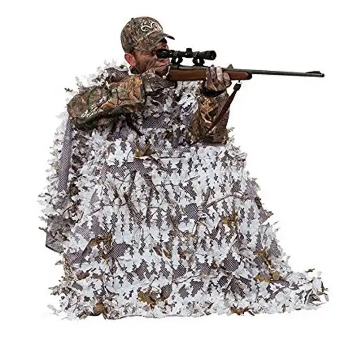 Snow Hunter Realtree APS 3-D Chair + Cover Ground Blind System Hunting Deer Duck