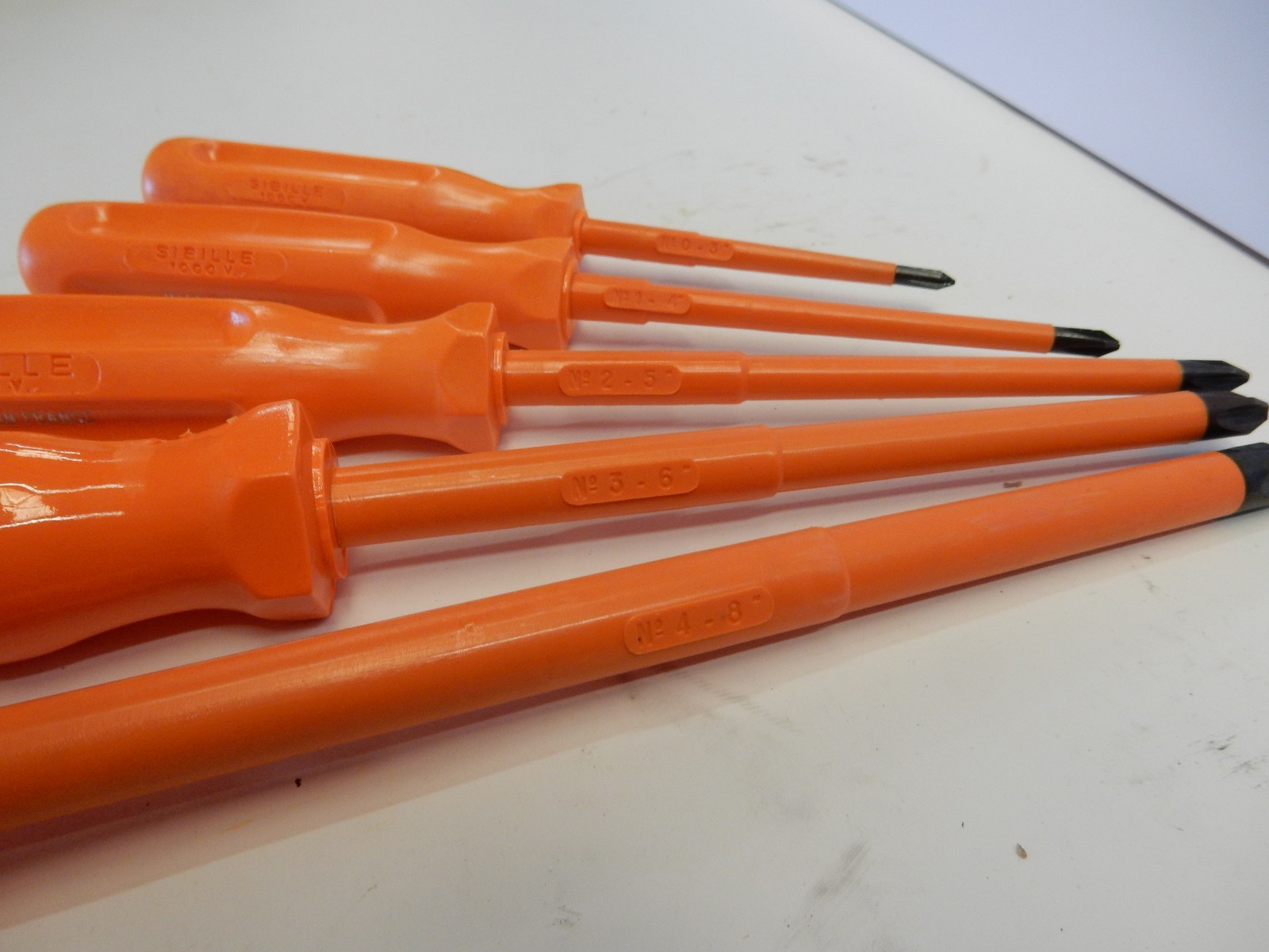 SIBILLE INSULATED SCREWDRIVER SET No. 0-4 SIZE PHILIPS 5pc SET NEW