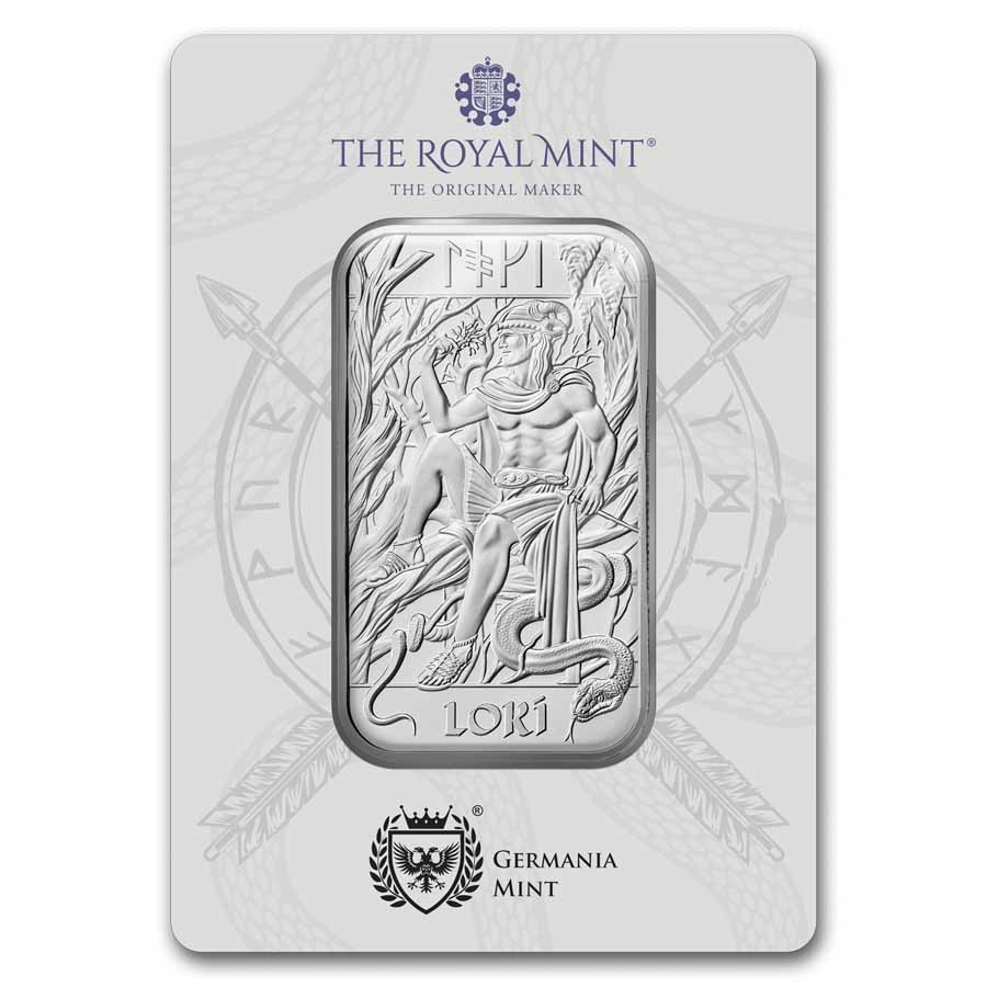 1 oz Silver Bar - The Royal Mint & Germania Mint Norse Gods: Loki