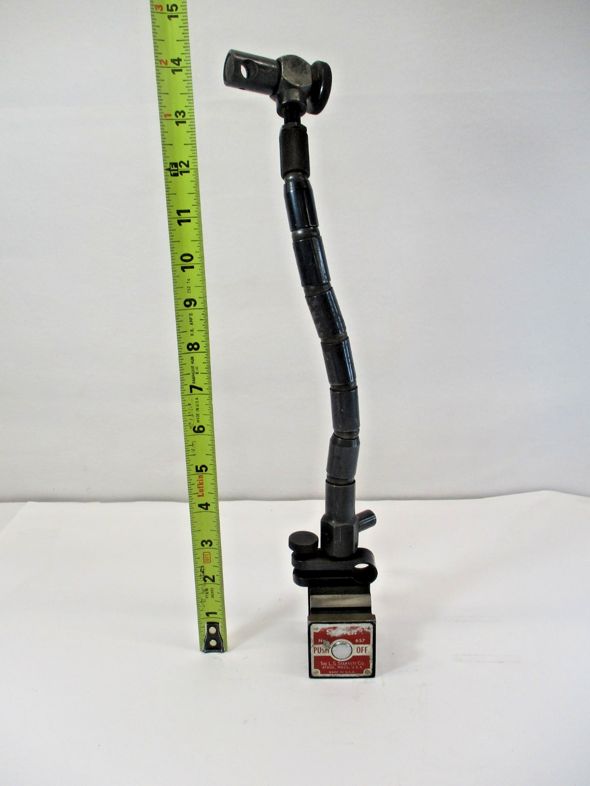 STARRETT # 657 MAGNETIC BASE & One Lever Lock Flex-O-Post Arm & Snug EC