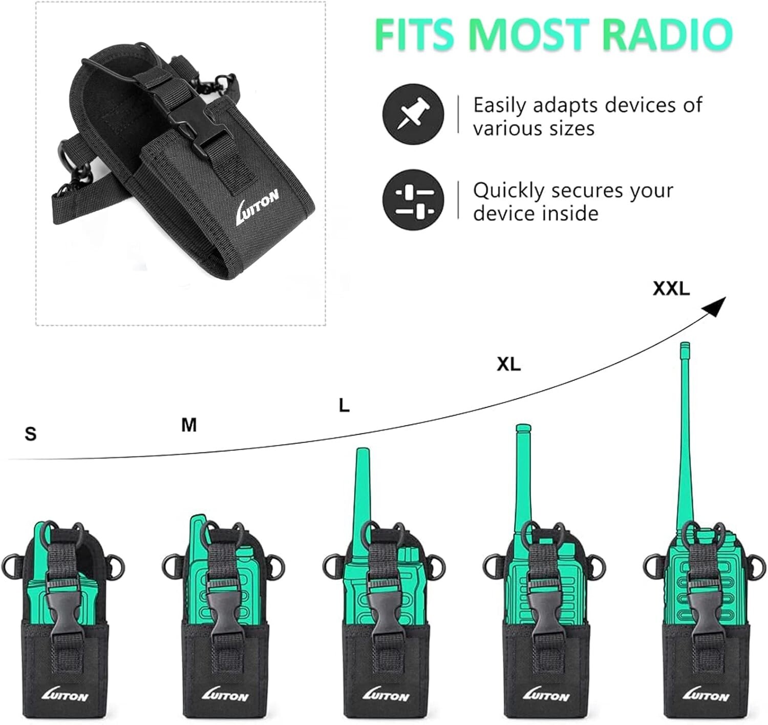 Radio Holster Radio Strap Firefighter EMS EMT Bundle Set Includes Anti-Sway S...