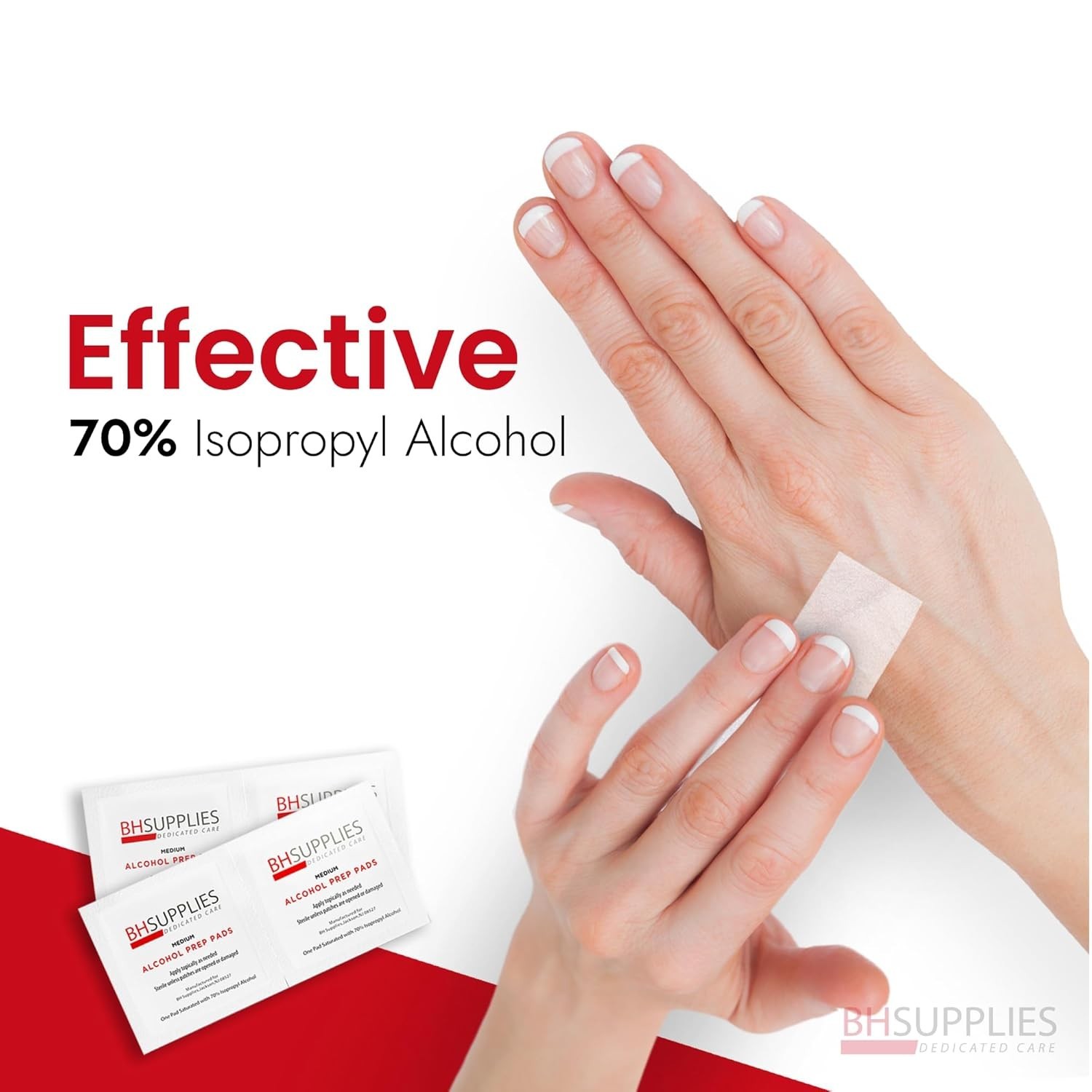 Individually Wrapped Alcohol Prep Pads | 100-Pack of 70% Isopropyl Alcohol Wipes