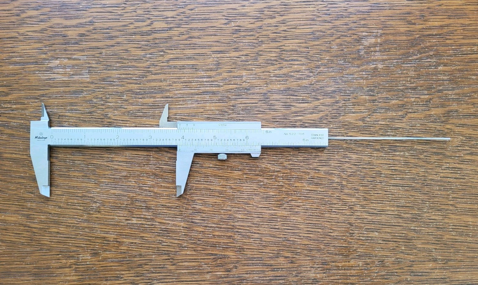 Mitutoyo 522-106 Vernier Caliper 6" Hardened Stainless w/Case Made in Japan