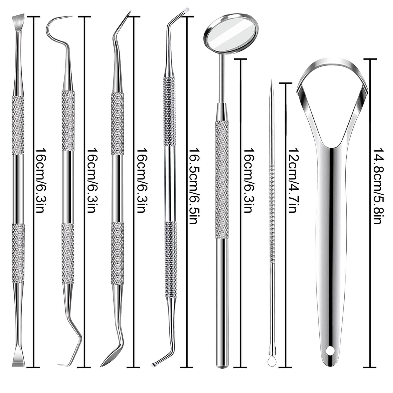 7-Pack Dental Teeth Cleaning Hygiene Kit w/Tooth Scraper Plaque Tartar Remover