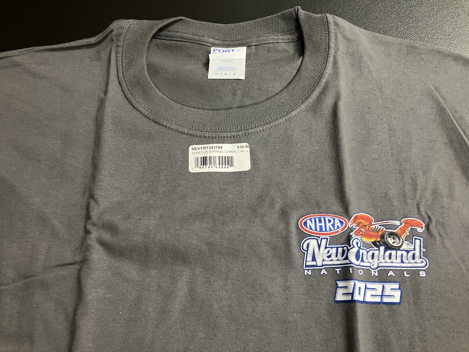 NHRA DRAG RACING OFFICAL 2025 NEW ENGLAND NATIONALS gray EVENT SHIRT SIZE LARGE