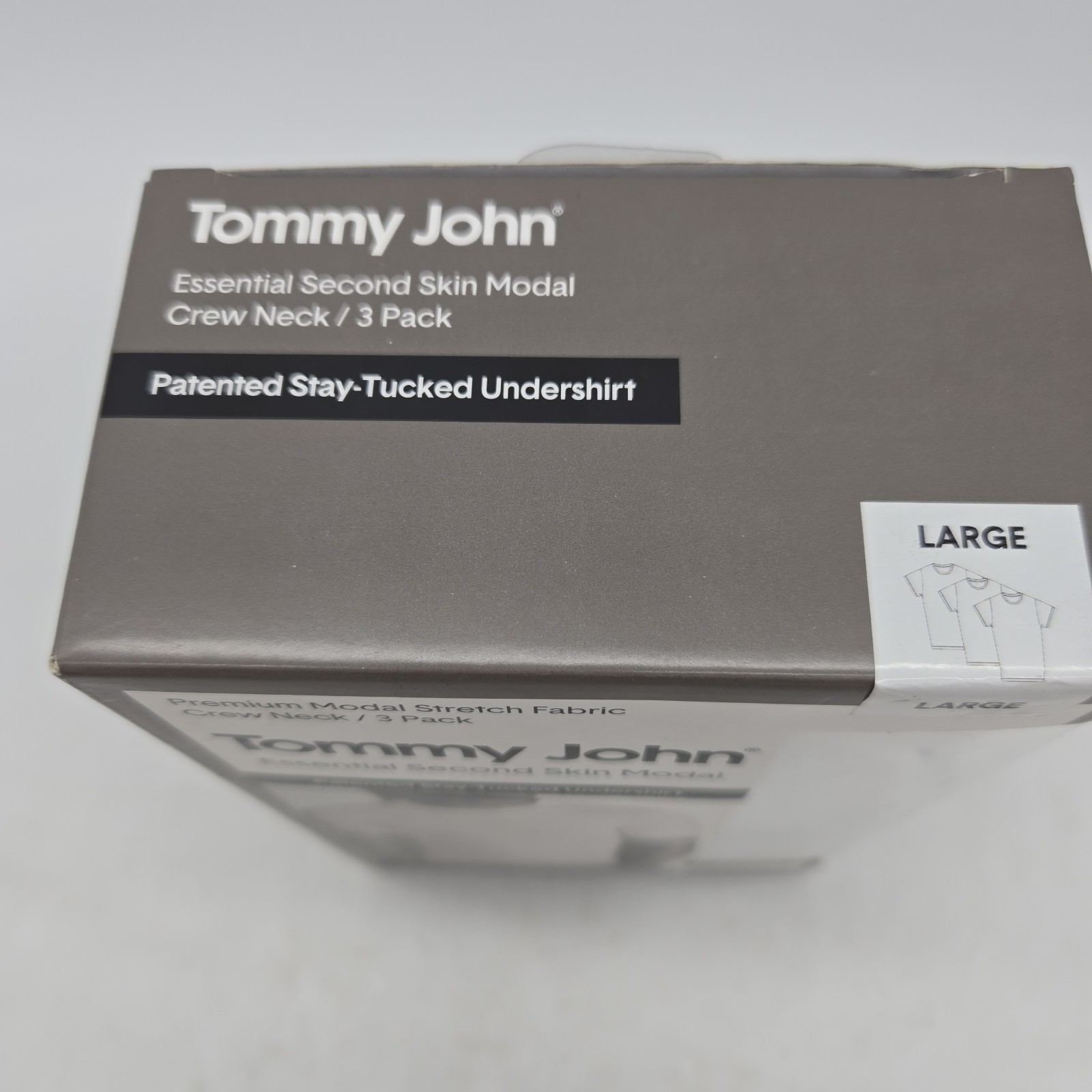 Tommy John Men's White 3 Pack Second Skin Modal Crewneck Undershirt, Large (L)