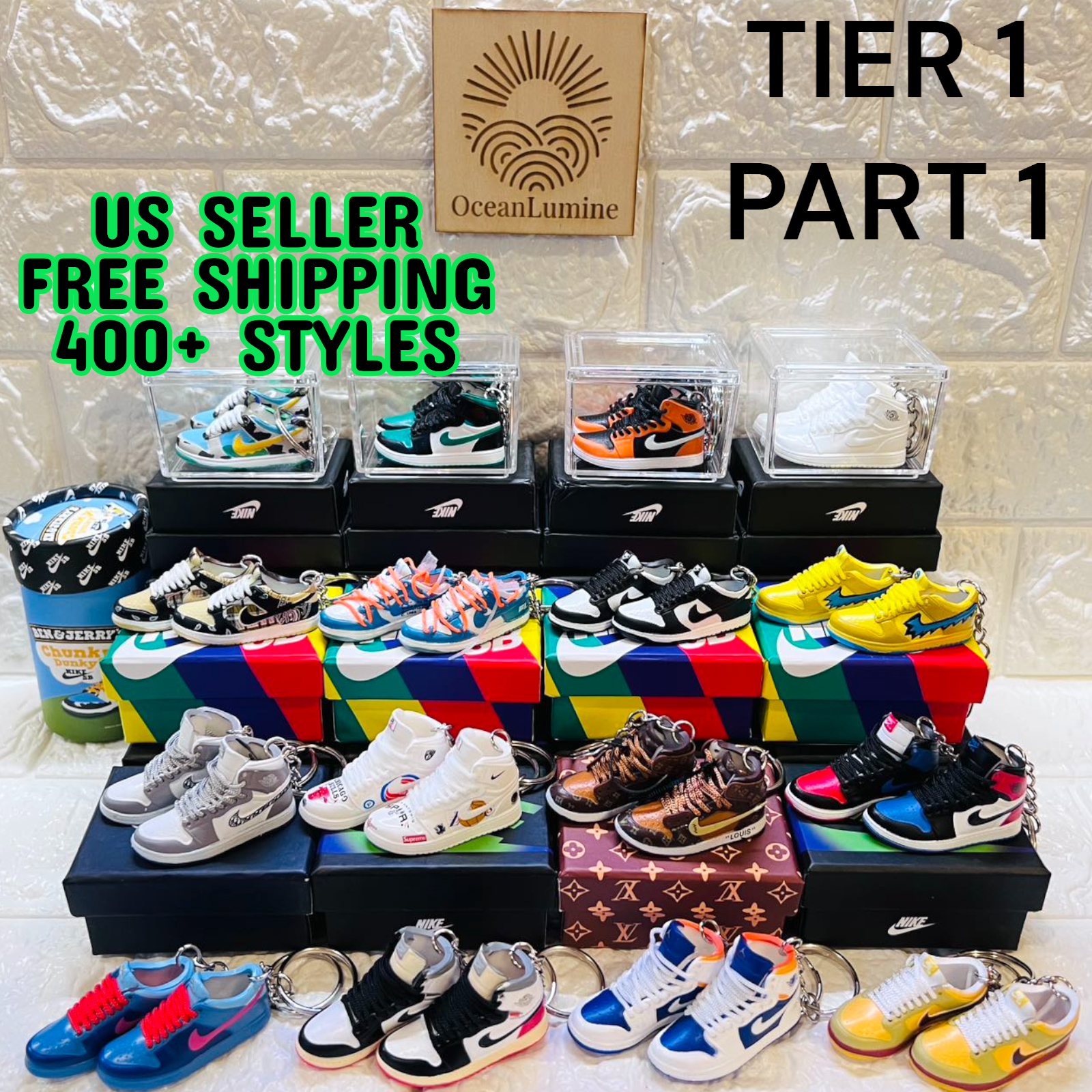 PART 1- Jordan SB Dunk Key Chains Collectible Mini Shoe Keyring With Display Box