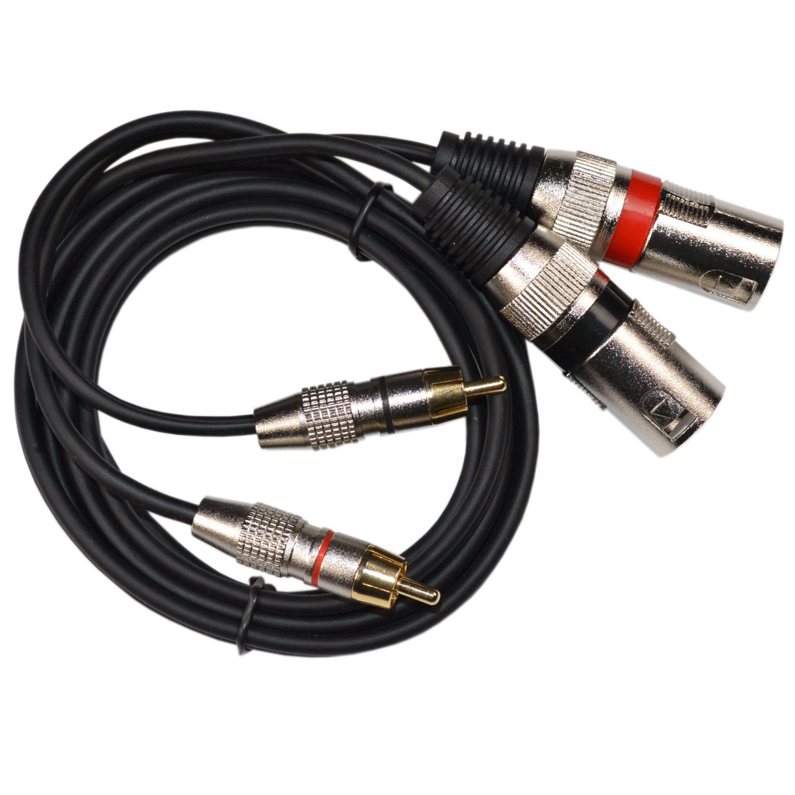 Dual XLR Male to Dual RCA Male Phono Plug Twin Lead / Audio Signal Patch Cable