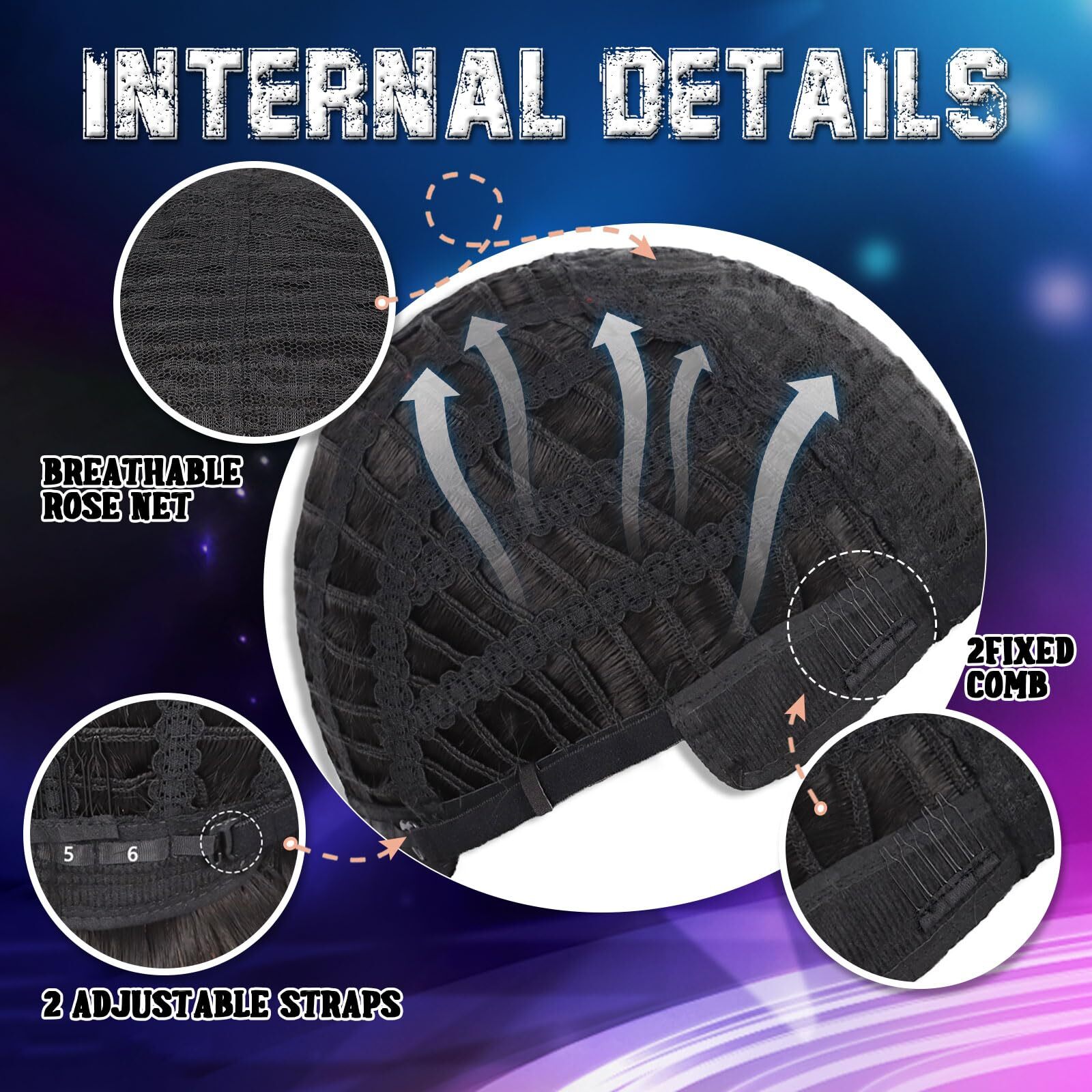 Mens Afro Wig for 70s Disco Rocker Party Black Afro Wig for Men and Women Uni...