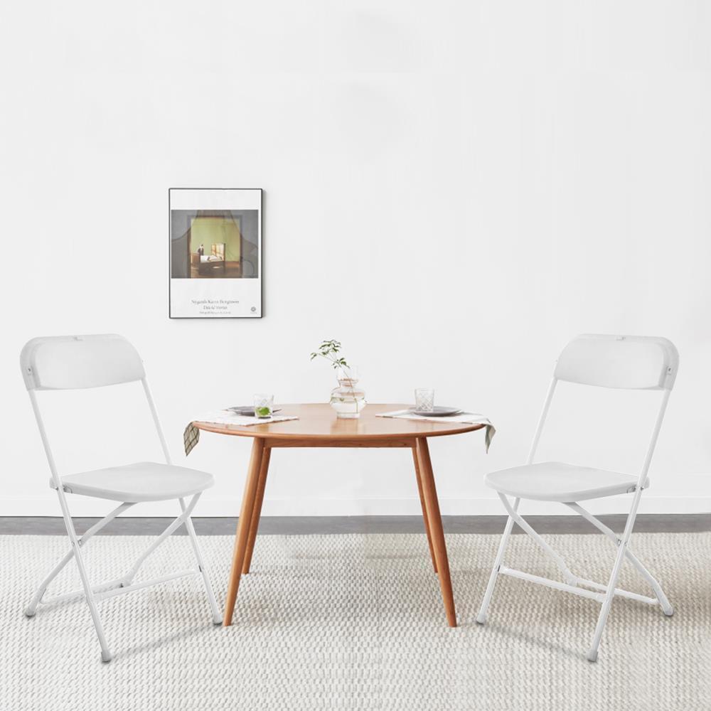 10 Pcs Plastic Folding Chairs Stackable Wedding Party Camping Dining Seats Home