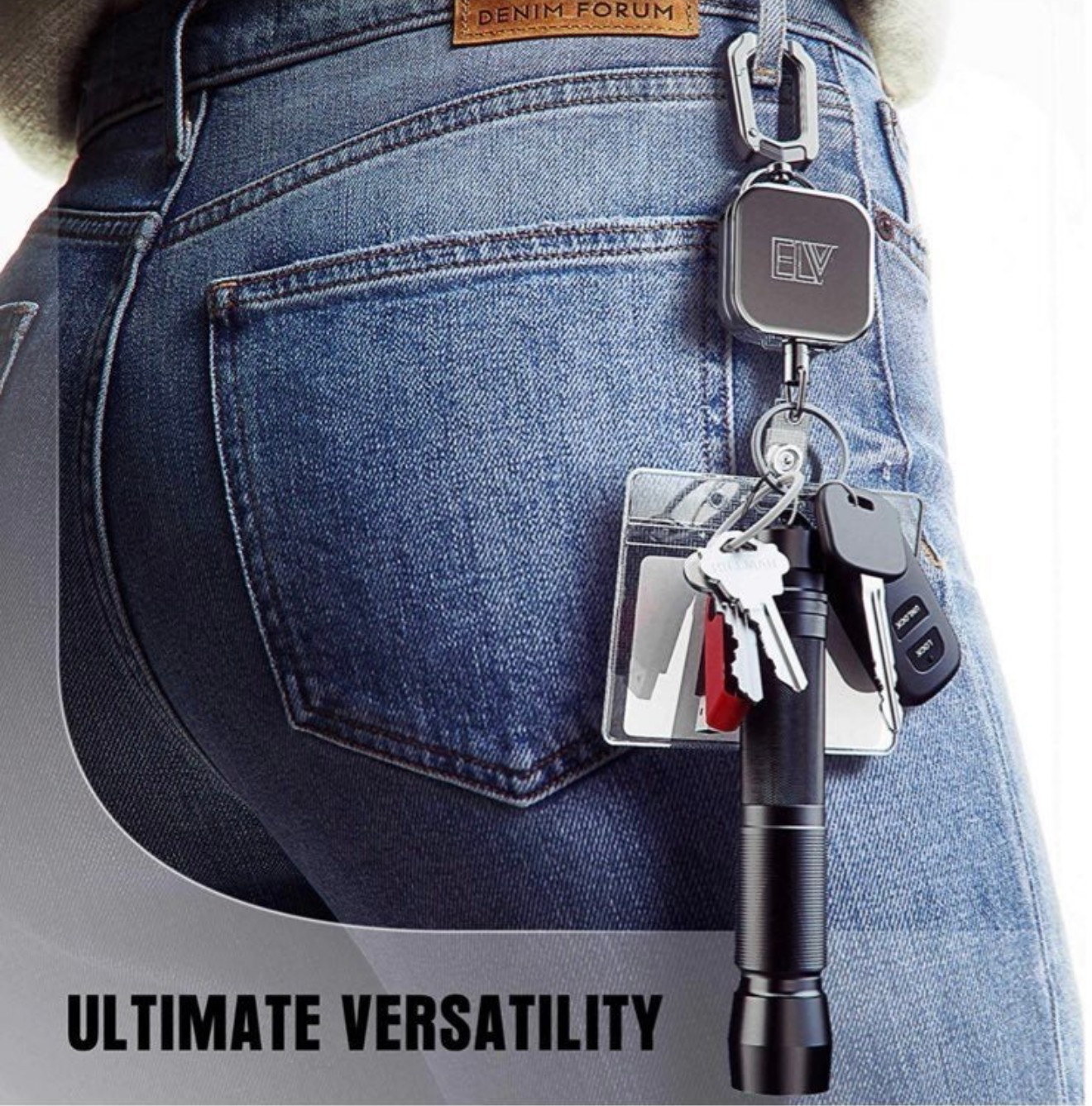 Heavy Duty Self Retractable ID Badge Holder Key Reel