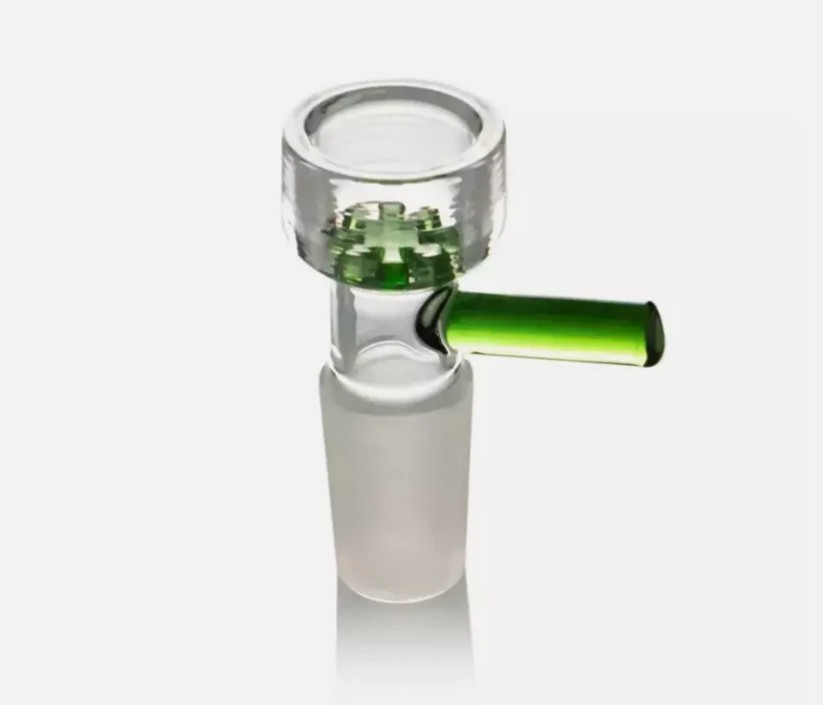 2P 14mm Male Glass Slide Bowl With Snowflake Screen Head Piece For Glass Bong*=*