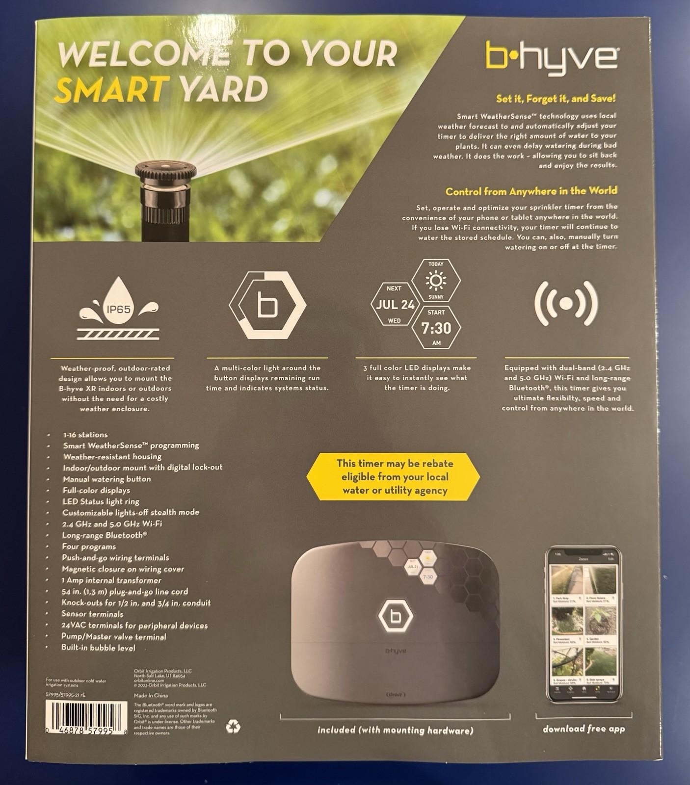 NEW Orbit 57995 B-hyve XR 16-Zone Smart Indoor/Outdoor Sprinkler Controller