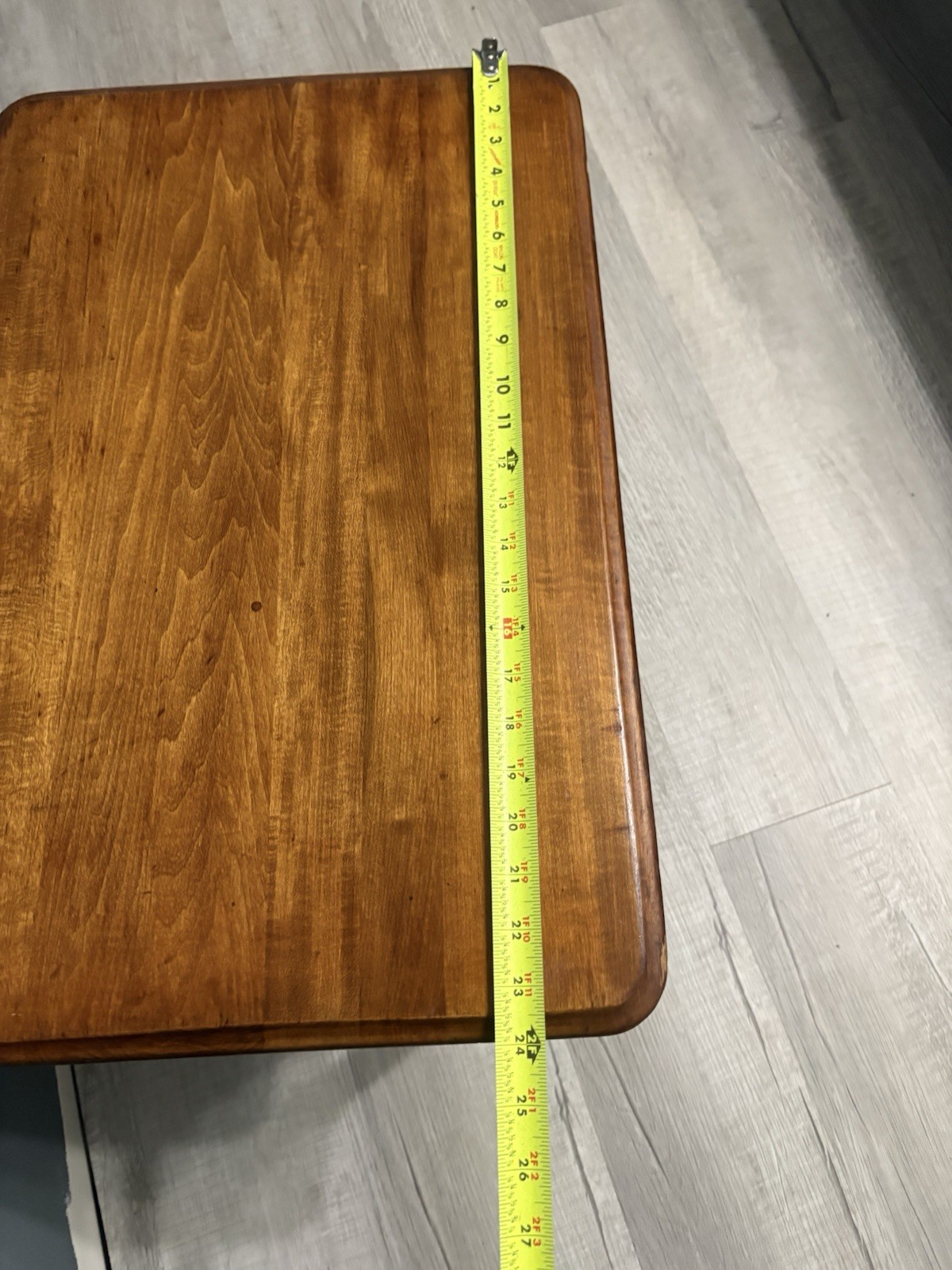 Antique Wood Childs Folding Table 24” X 16” & 16” High Solid Nice Table