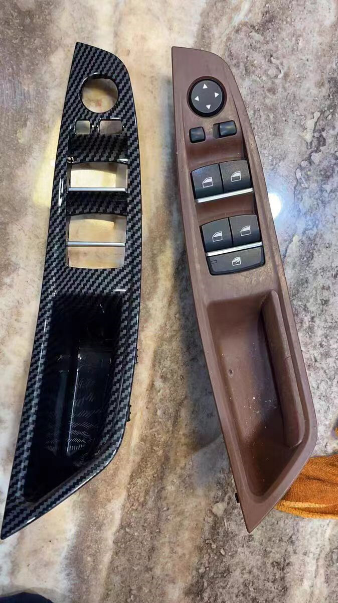 Inner Door Panel Handle Pull Trim Cover For BMW F10 F11 520i 528i Carbon Fiber