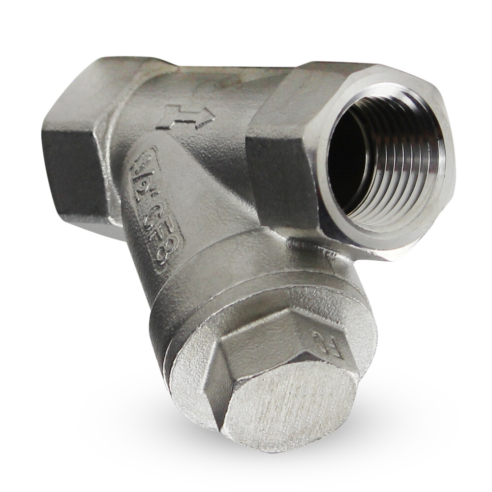 1/2" Stainless Steel Y-Strainer, 80 Mesh, NPT Threaded, 800PSI