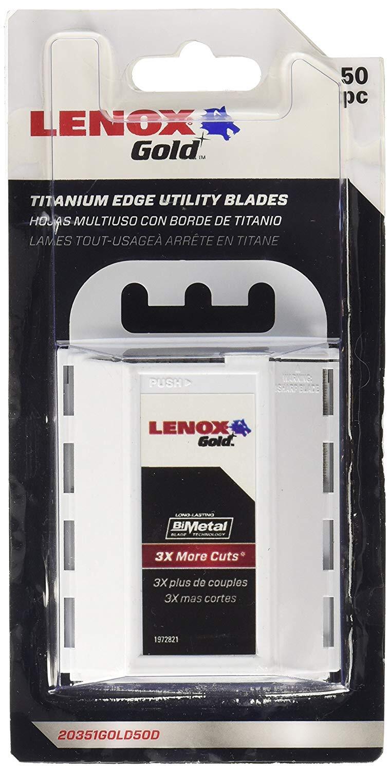 Lenox 20351GOLD50D Gold Utility Knife Blades, 50 Pack